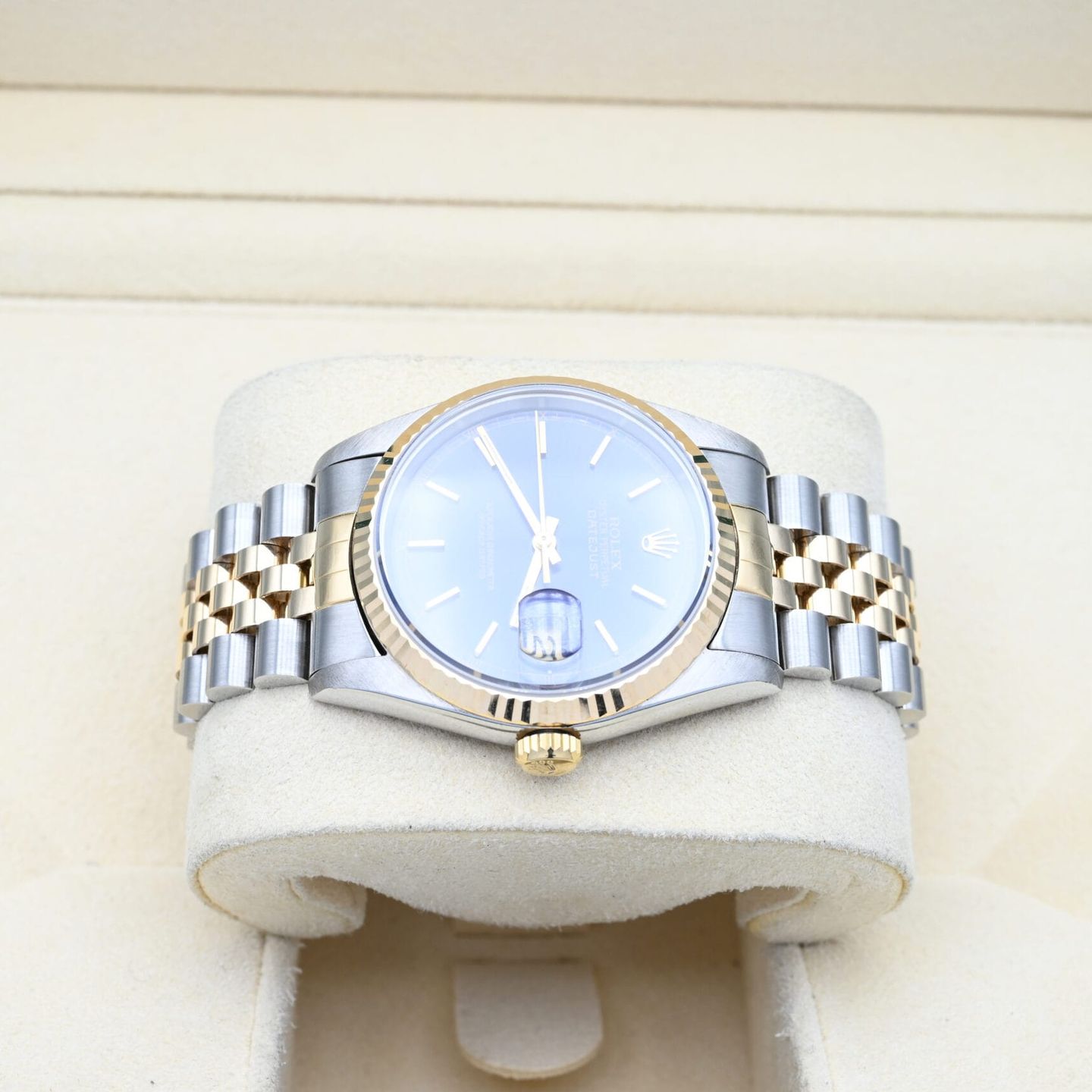 Rolex Datejust 36 16233 (1996) - Blauw wijzerplaat 36mm Goud/Staal (3/6)