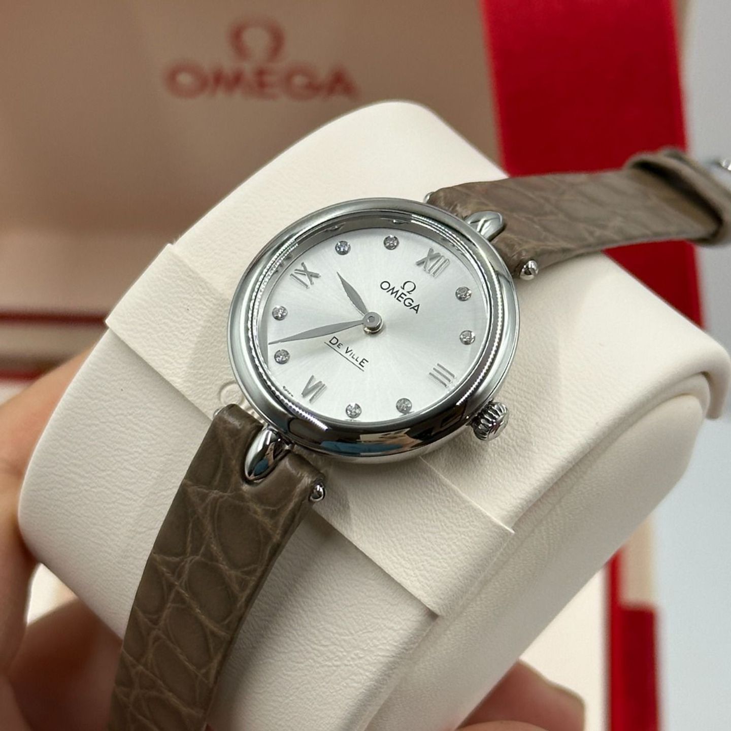 Omega De Ville Prestige 424.13.27.60.52.001 (2024) - Parelmoer wijzerplaat 27mm Staal (8/8)