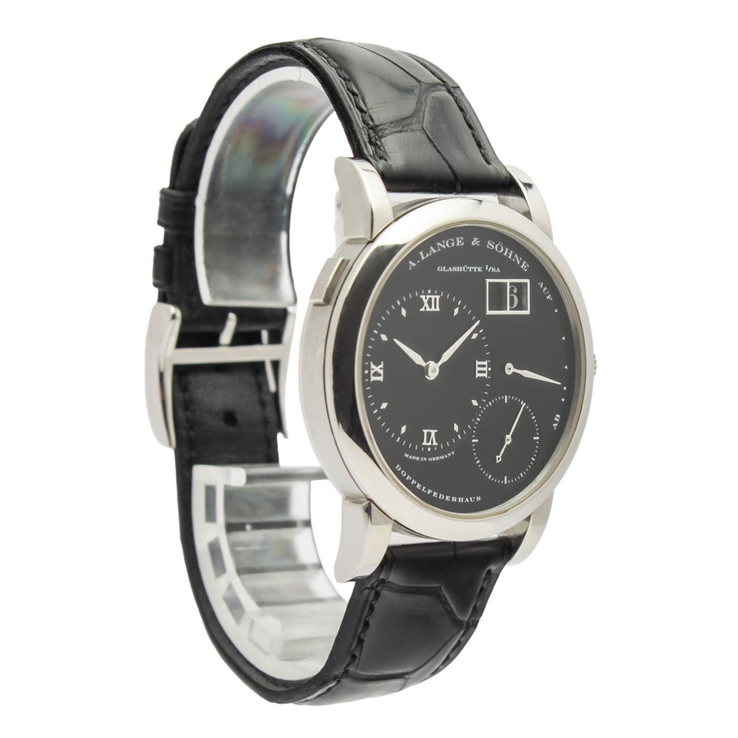 A. Lange & Söhne Lange 1 101.035 (2005) - Black dial 39 mm Platinum case (3/10)