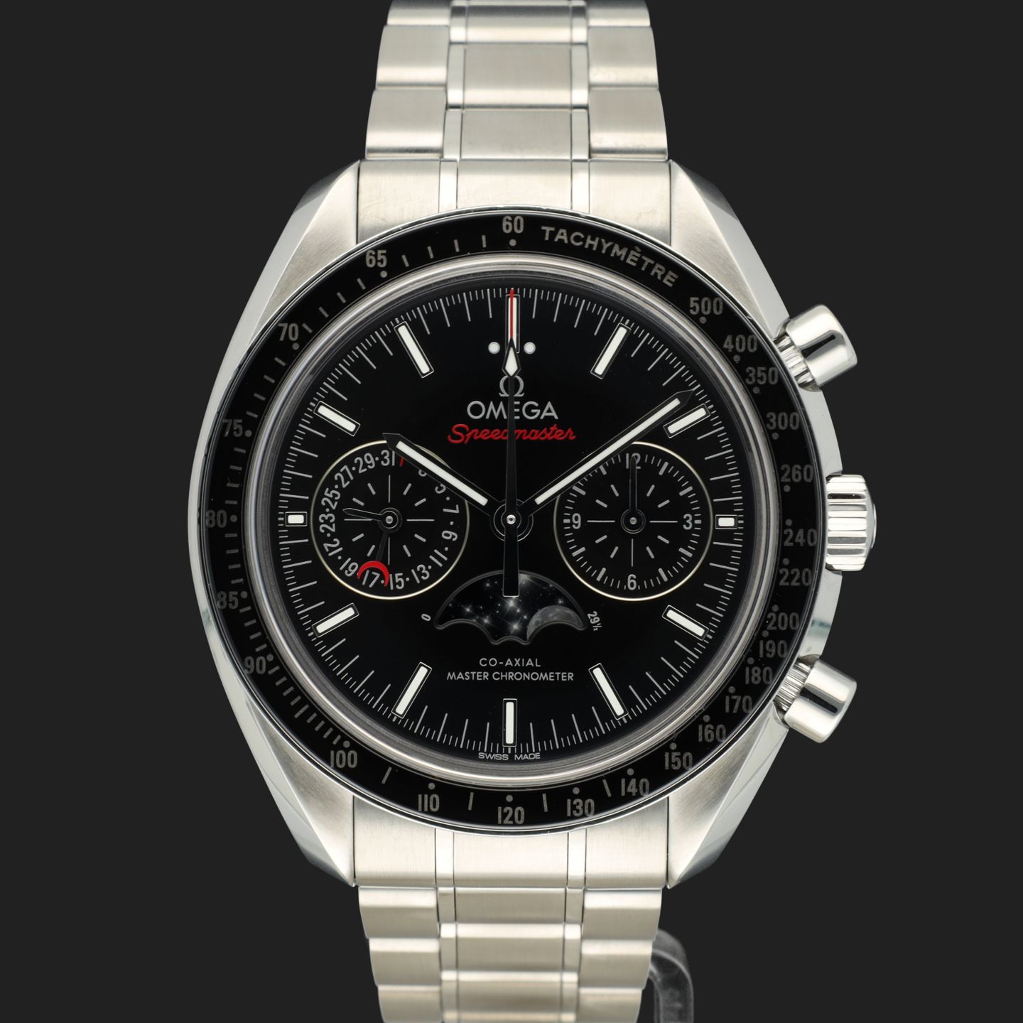 Omega Speedmaster Moonphase 304.30.44.52.01.001 (2018) - Black dial 44 mm Steel case (3/8)