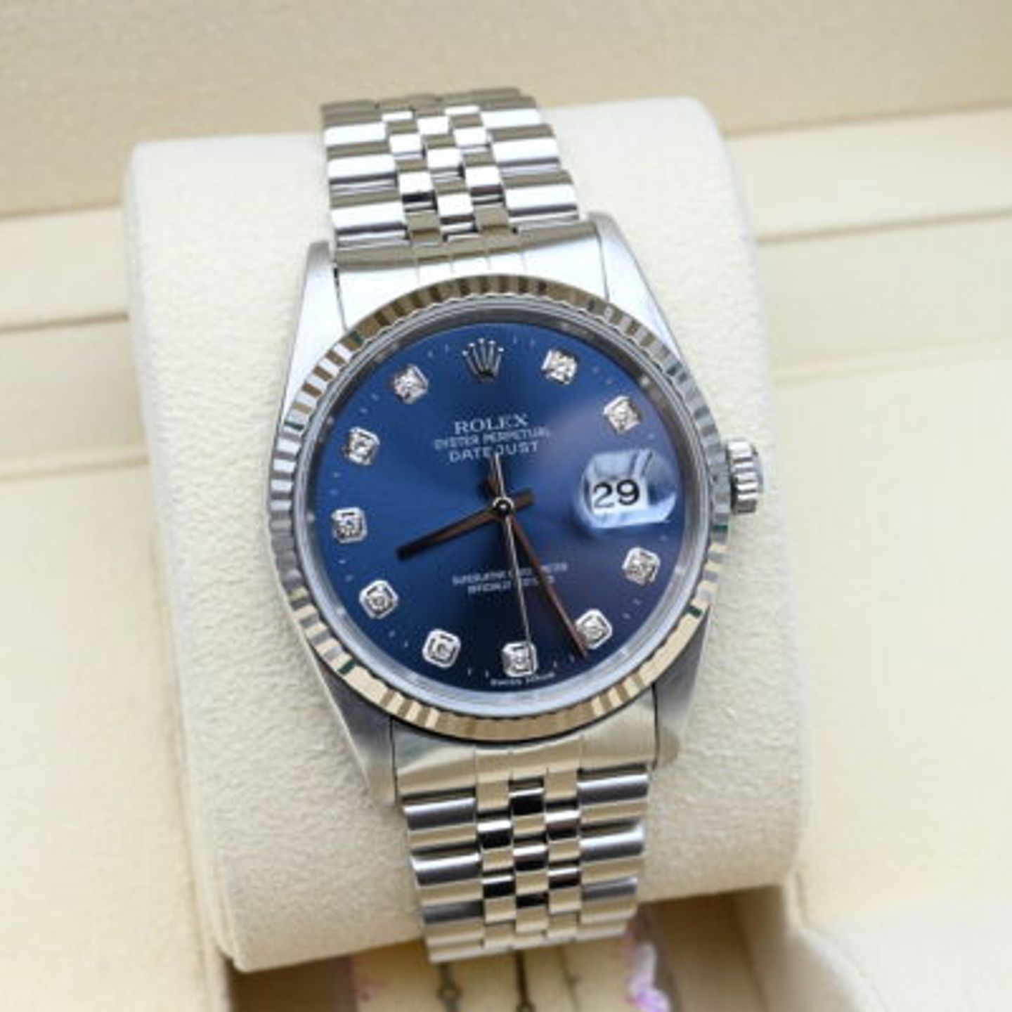 Rolex Datejust 36 16234 (1995) - Blue dial 36 mm Steel case (6/8)