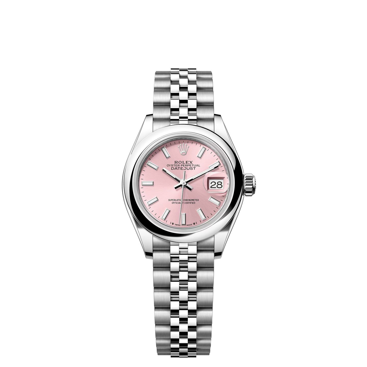 Rolex Lady-Datejust 279160 (2024) - Roze wijzerplaat 28mm Staal (1/8)