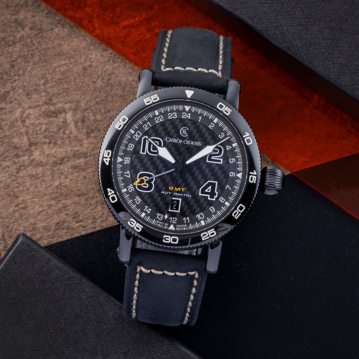 Chronoswiss Timemaster CH-2535/T1-2 (2016) - Black dial 45 mm Steel case (1/8)