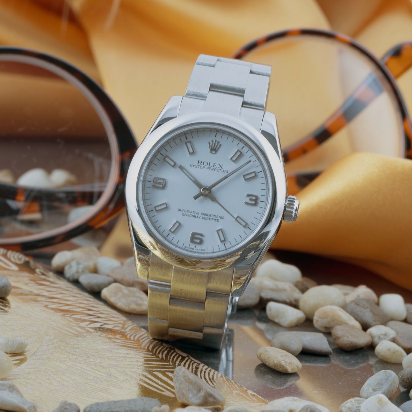 Rolex Oyster Perpetual 31 177200 (Unknown (random serial)) - White dial 31 mm Steel case (1/8)