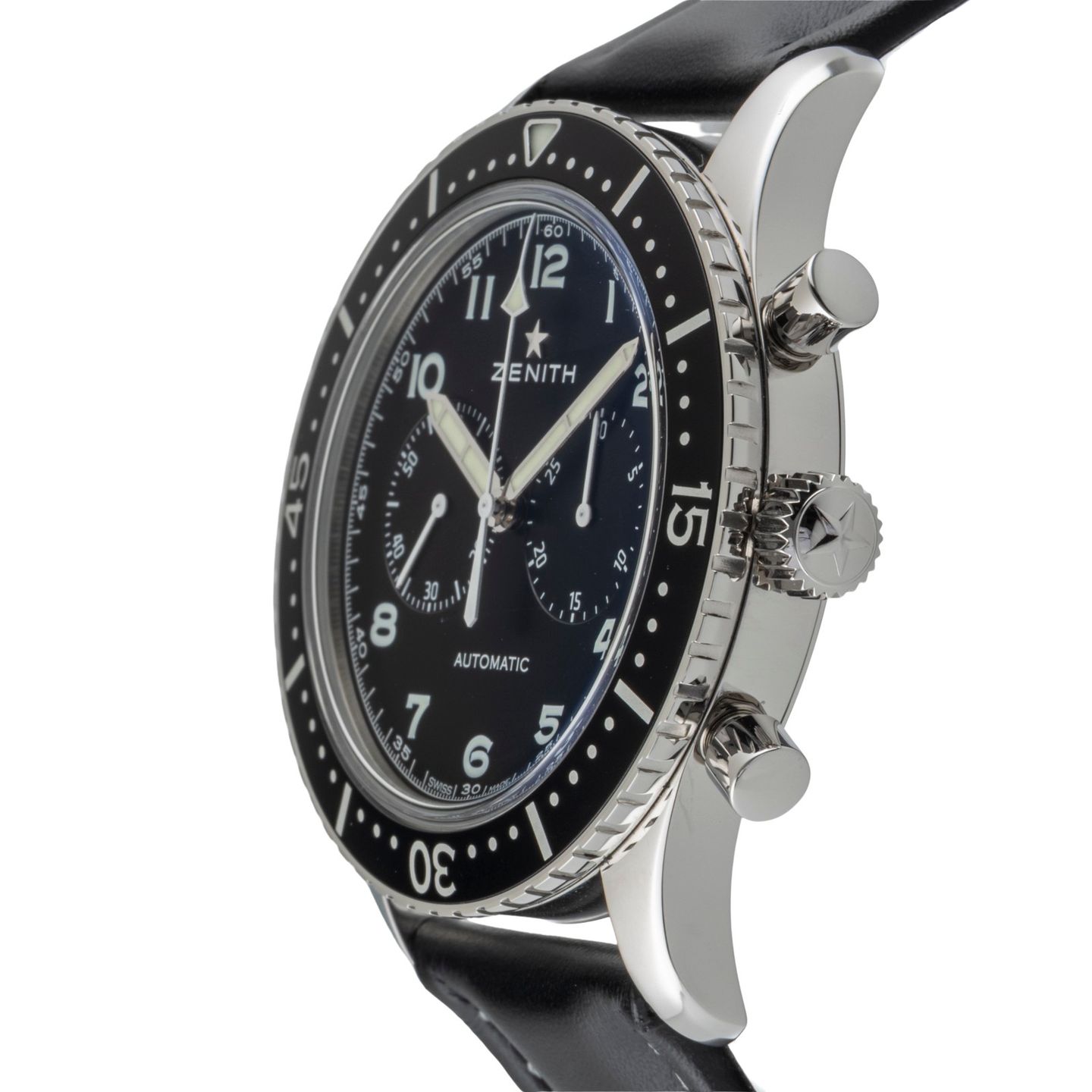 Zenith Pilot 03.2240.4069/21.C803 (2016) - Zwart wijzerplaat 43mm Staal (6/8)