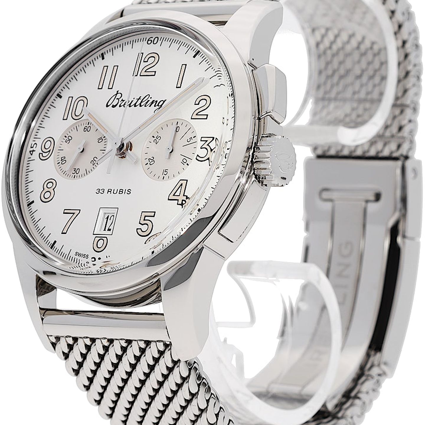 Breitling Transocean Chronograph 1915 AB141112/G799 (2022) - Silver dial 43 mm Steel case (3/5)