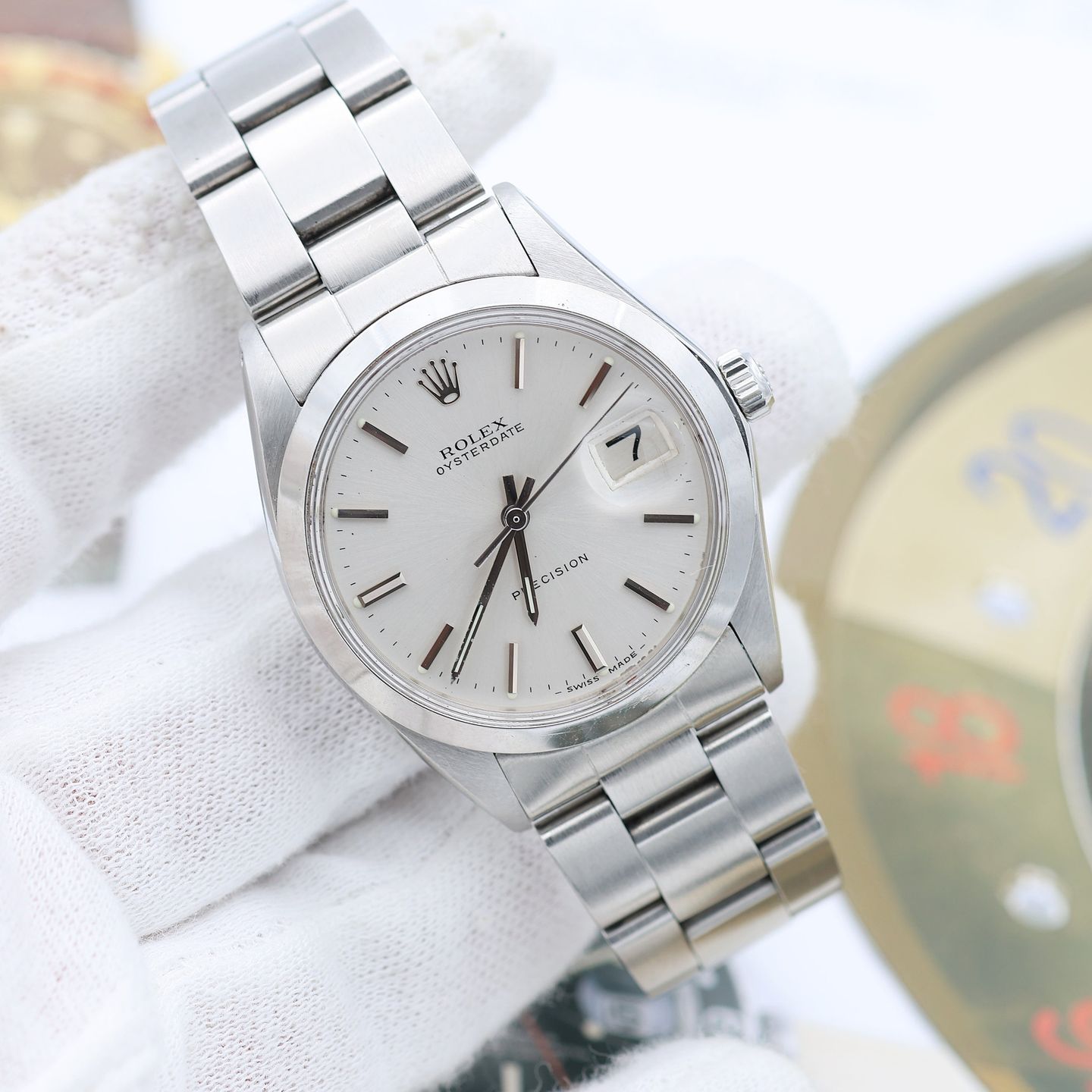Rolex Oyster Precision 6694 (Unknown (random serial)) - Silver dial 34 mm Steel case (3/8)