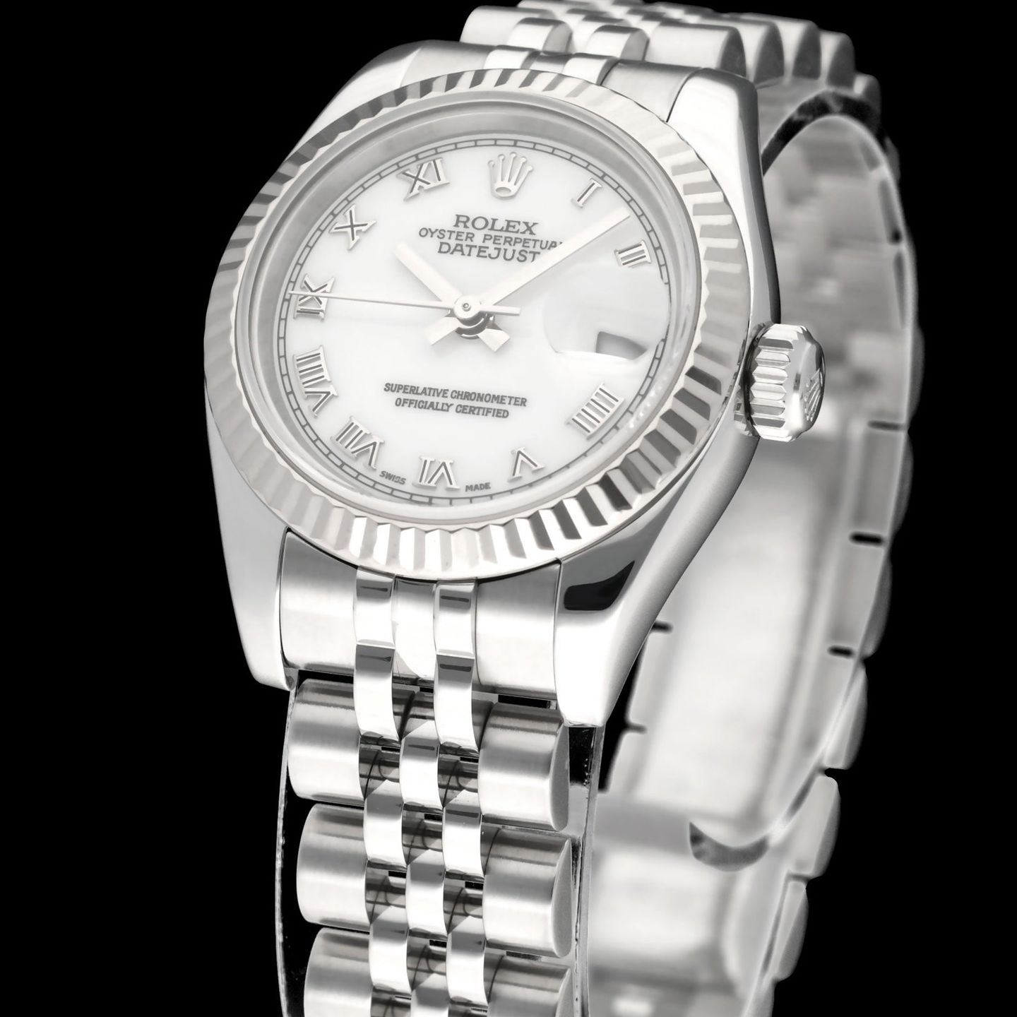 Rolex Lady-Datejust 179174 (2006) - White dial 26 mm Steel case (7/8)
