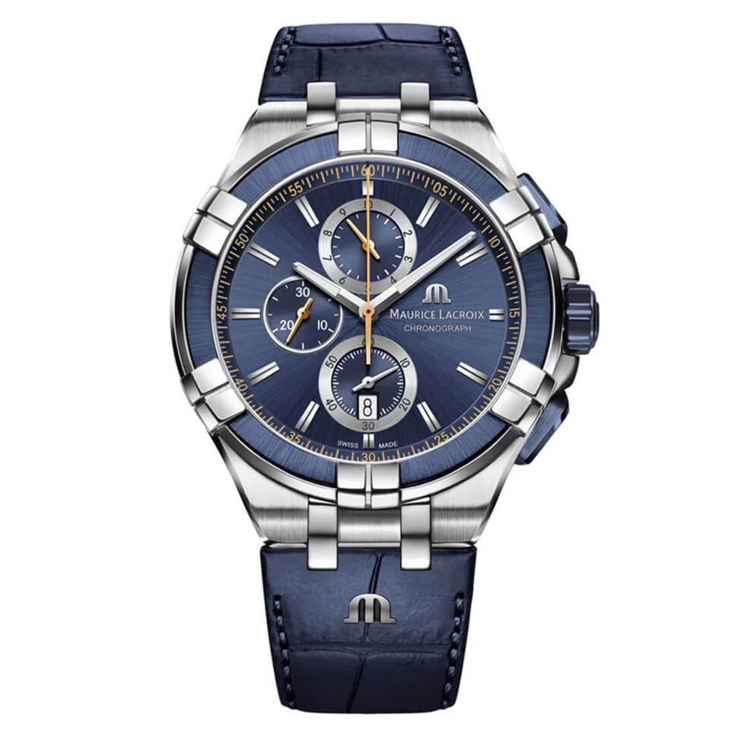 Maurice Lacroix Aikon AI1018-SS001-432-4 (2023) - Blauw wijzerplaat 44mm Staal (3/3)