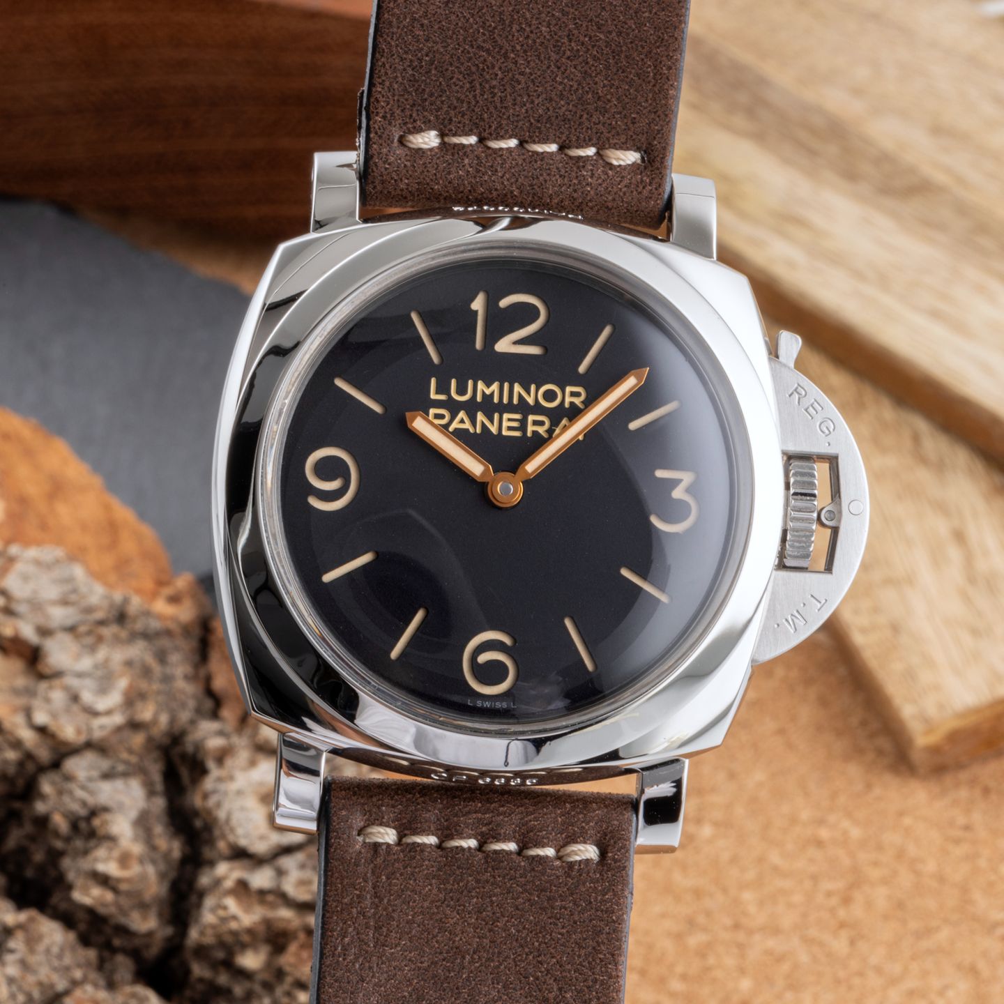 Panerai Luminor 1950 PAM00372 (2013) - Zwart wijzerplaat 47mm Staal (3/8)