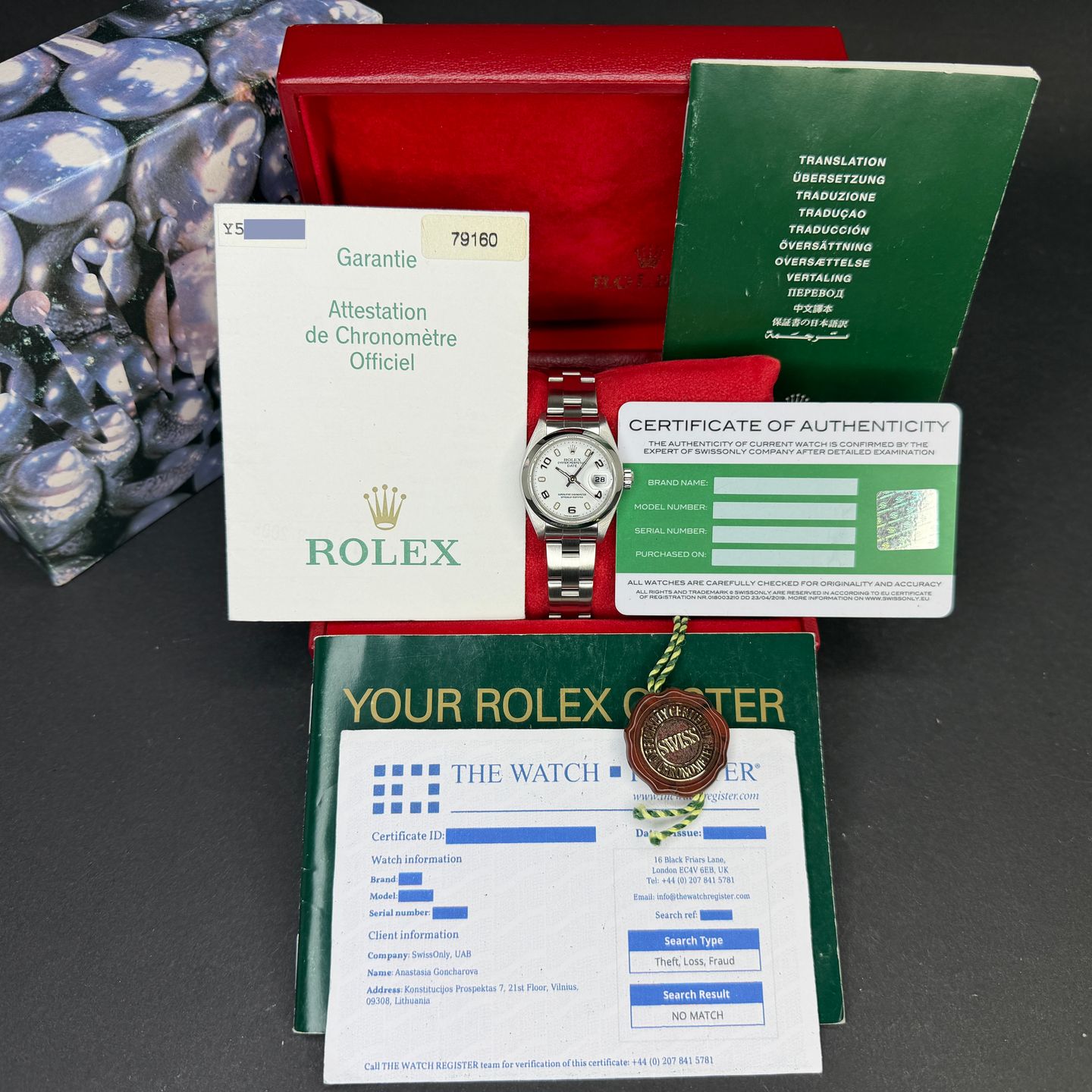 Rolex Oyster Perpetual Lady Date 79160 (2002) - Wit wijzerplaat 26mm Staal (3/8)