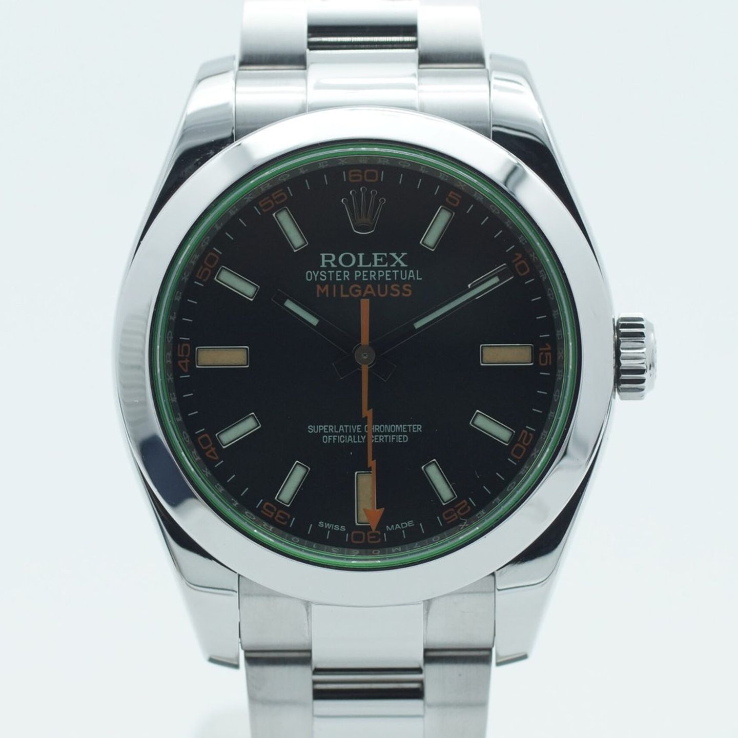 Rolex Milgauss 116400GV (2016) - Zwart wijzerplaat 40mm Staal (3/8)