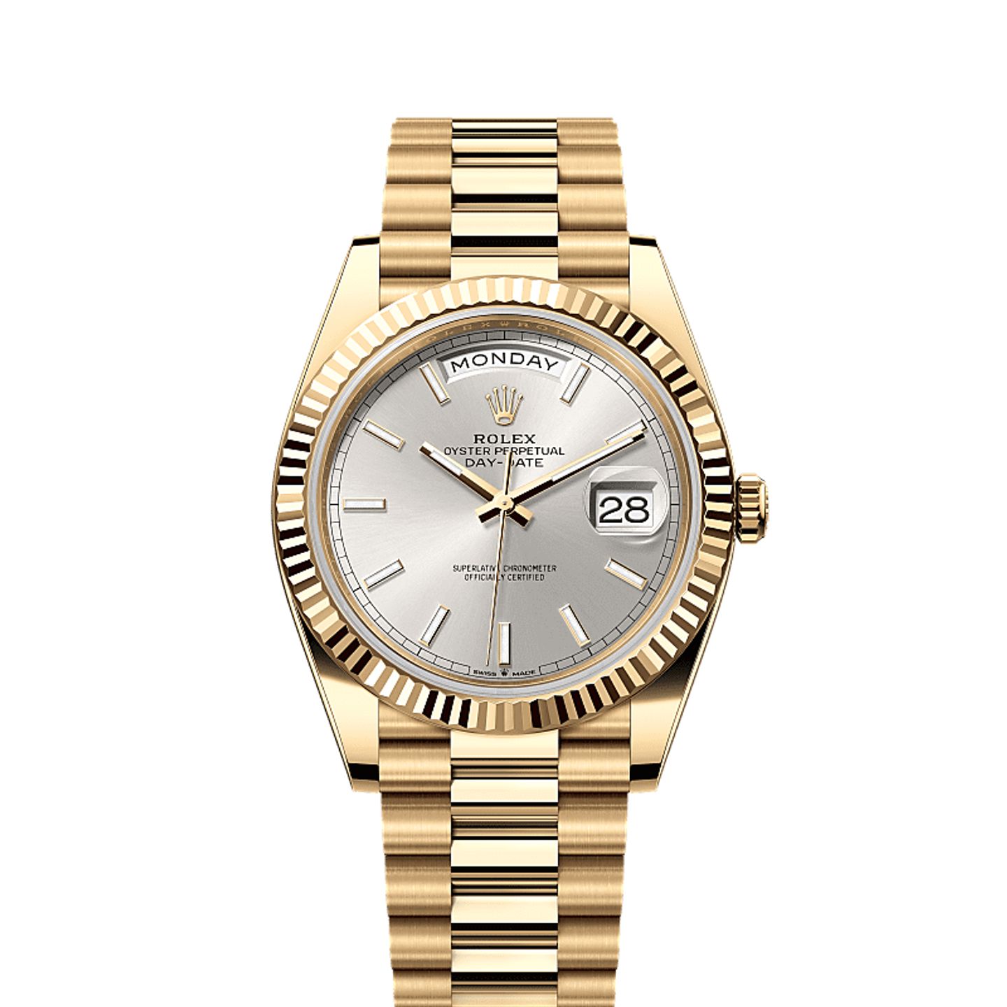 Rolex Day-Date 40 228238 (2025) - Silver dial 40 mm Yellow Gold case (1/1)