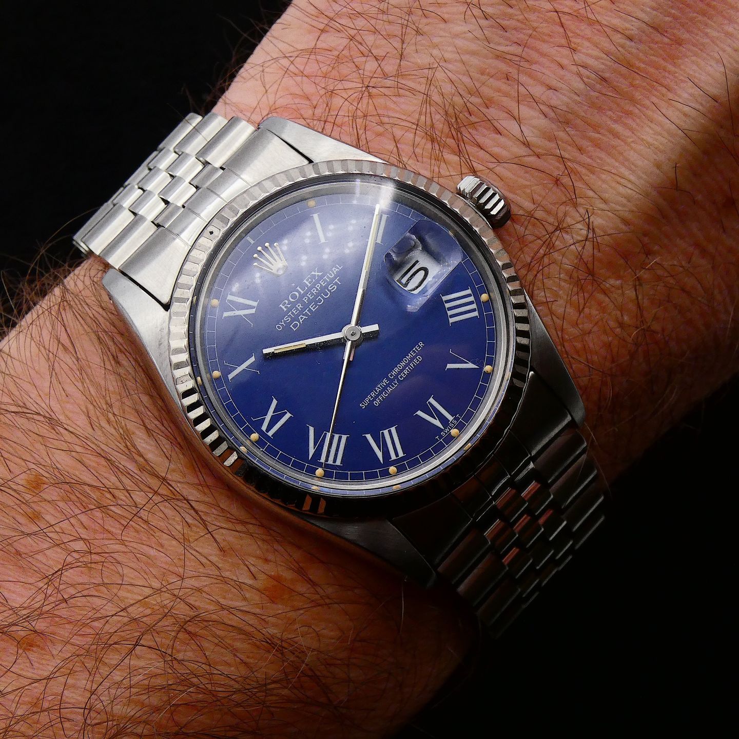 Rolex Datejust 36 16014 (1984) - Blue dial 36 mm Steel case (5/5)