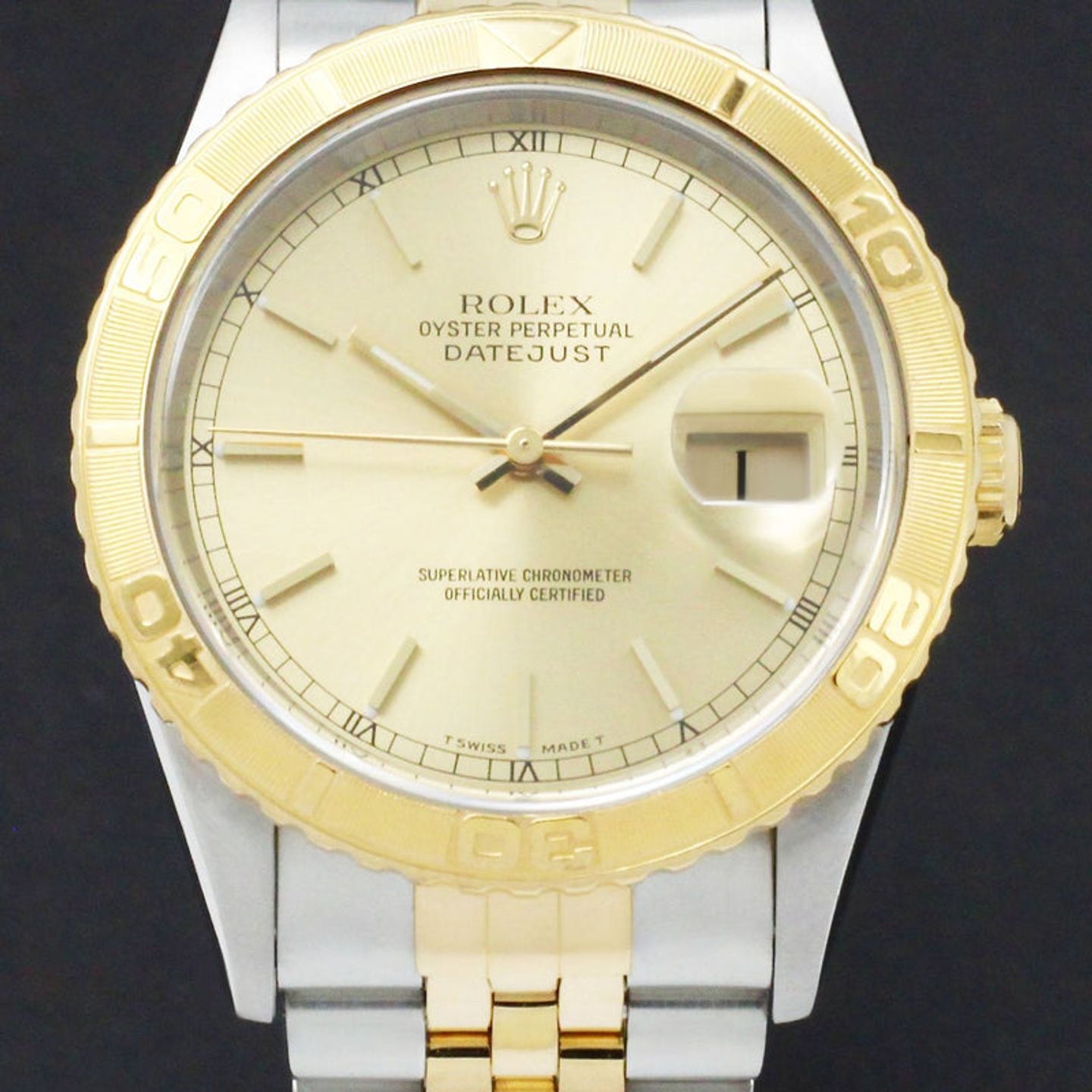Rolex Datejust Turn-O-Graph 16263 (2000) - Gold dial 36 mm Gold/Steel case (1/7)