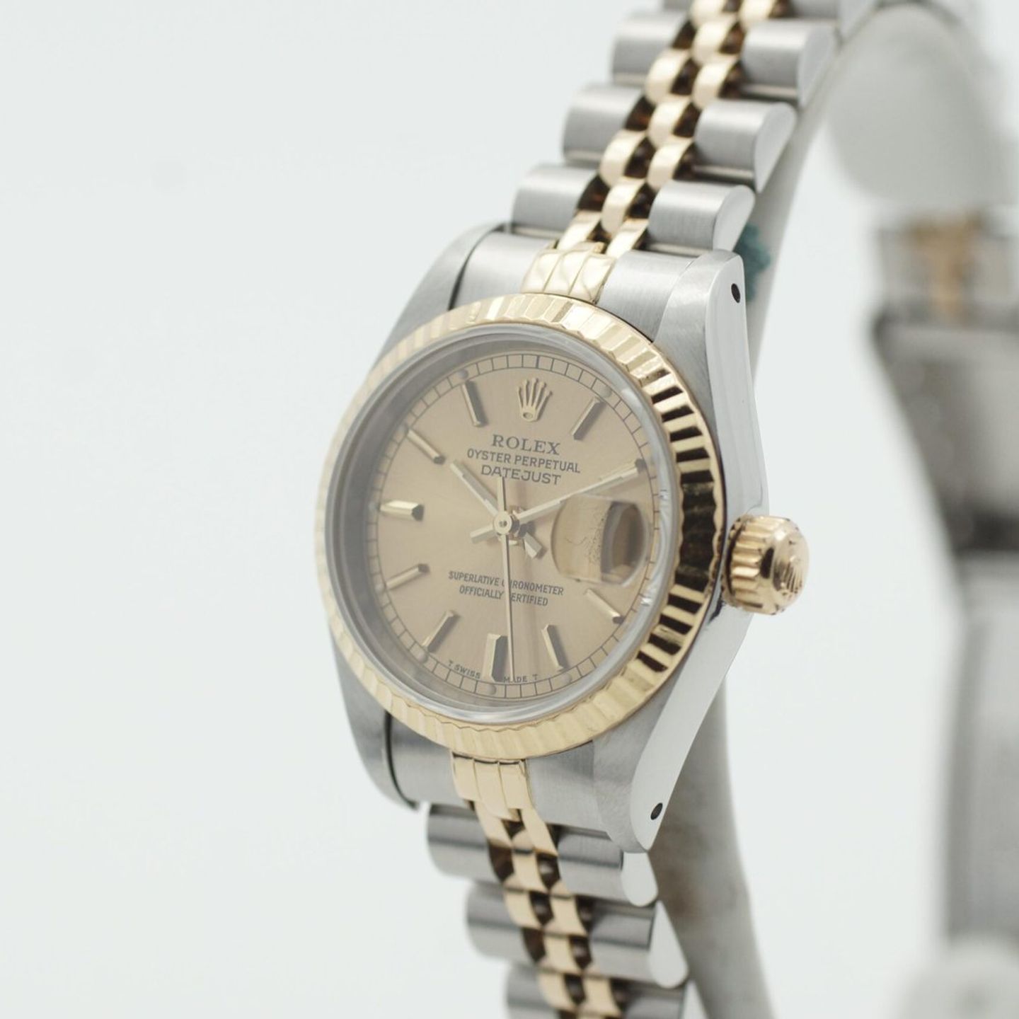 Rolex Lady-Datejust 69173 (1990) - Champagne dial 26 mm Gold/Steel case (4/8)