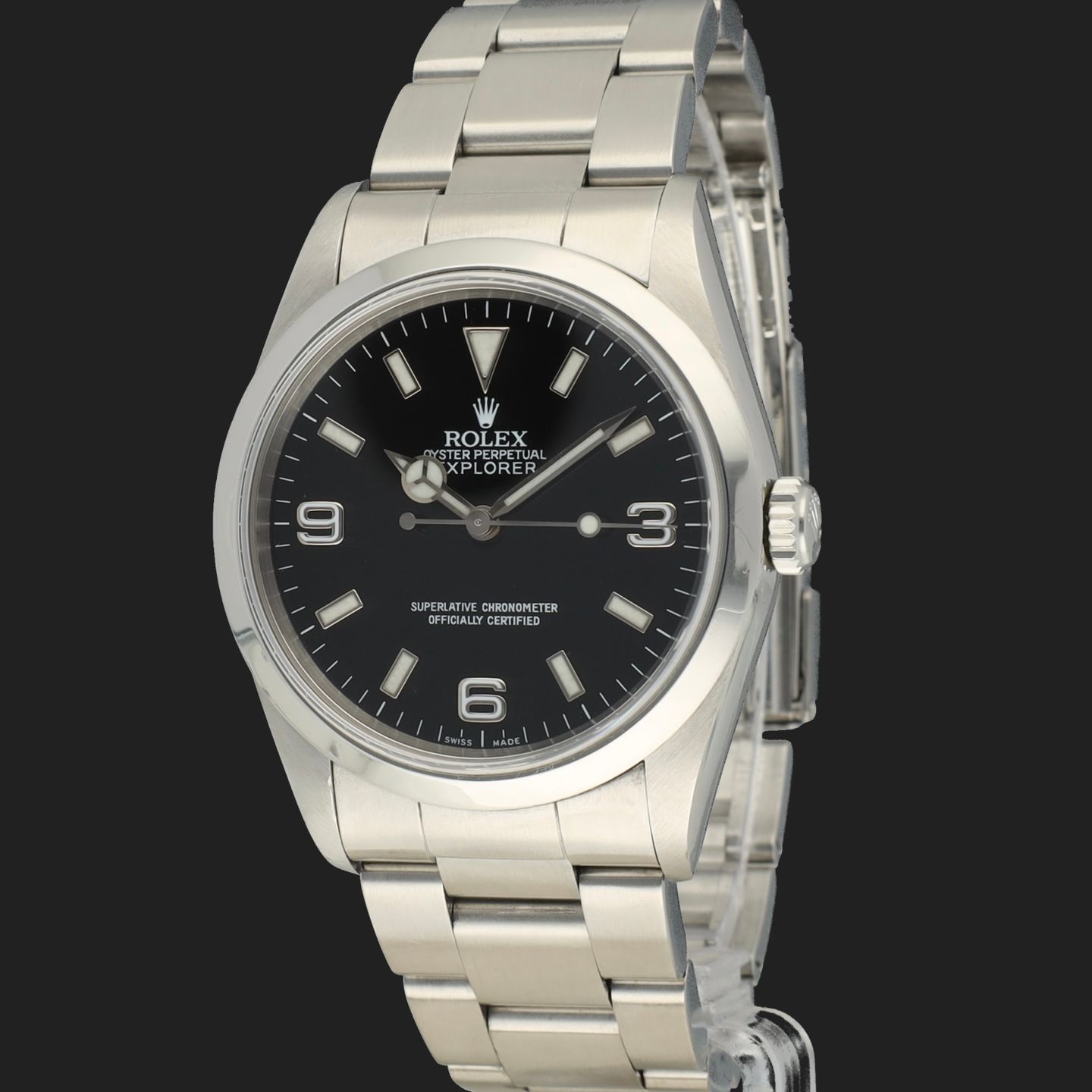 Rolex Explorer 14270 (1999) - Zwart wijzerplaat 36mm Staal (1/8)