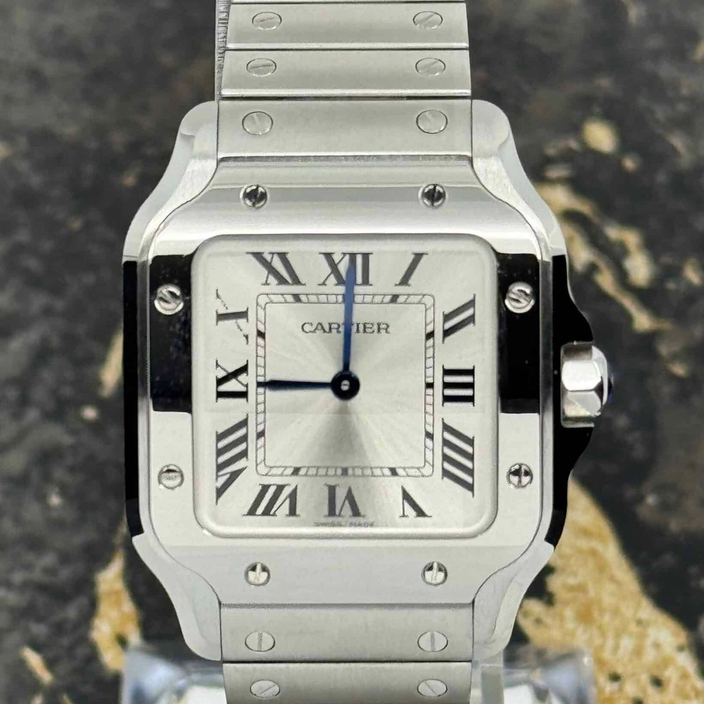 Cartier Santos WSSA0082 (Unknown (random serial)) - Silver dial 27 mm Steel case (2/8)