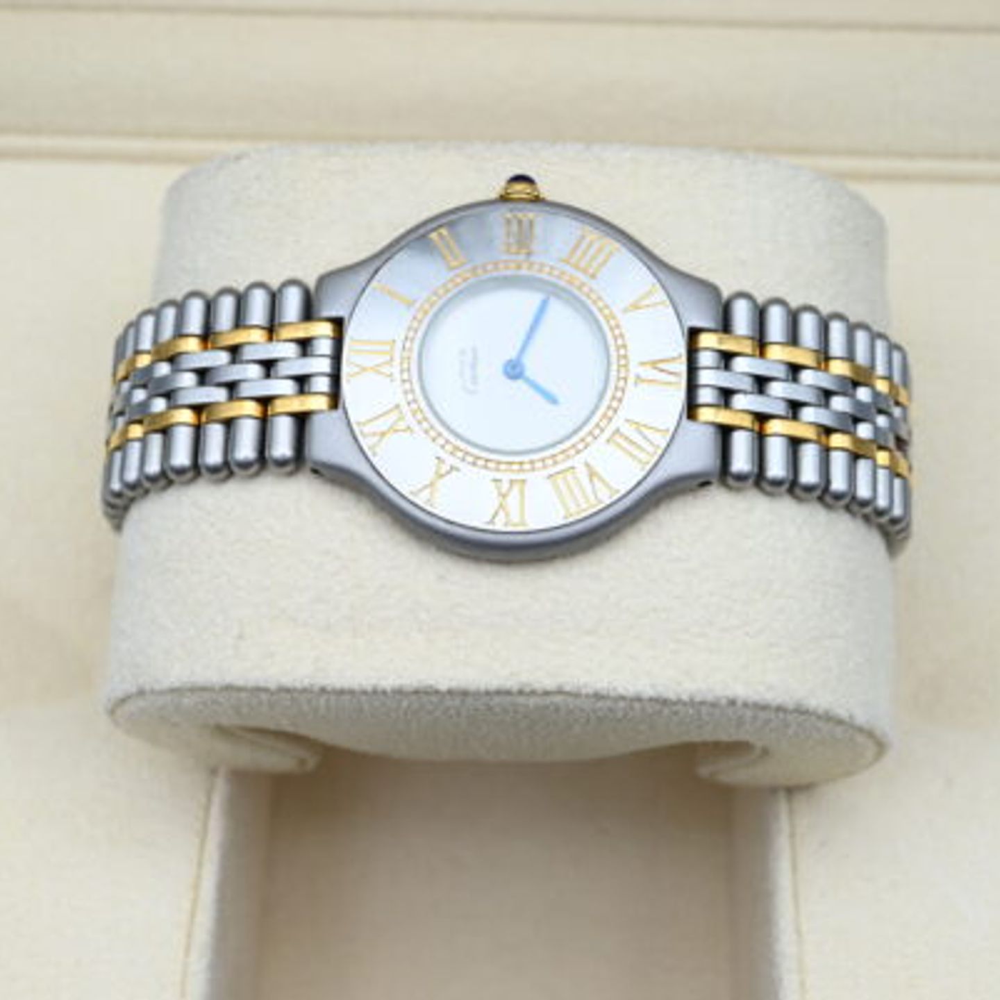 Cartier 21 Must de Cartier 9010 (Unknown (random serial)) - White dial 31 mm Gold/Steel case (3/6)