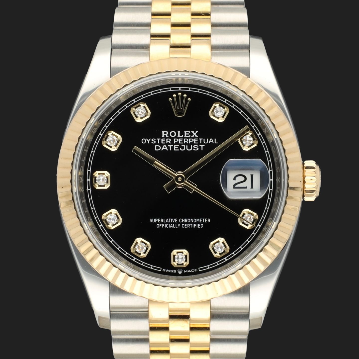 Rolex Datejust 36 126233 (2019) - Black dial 36 mm Gold/Steel case (3/8)
