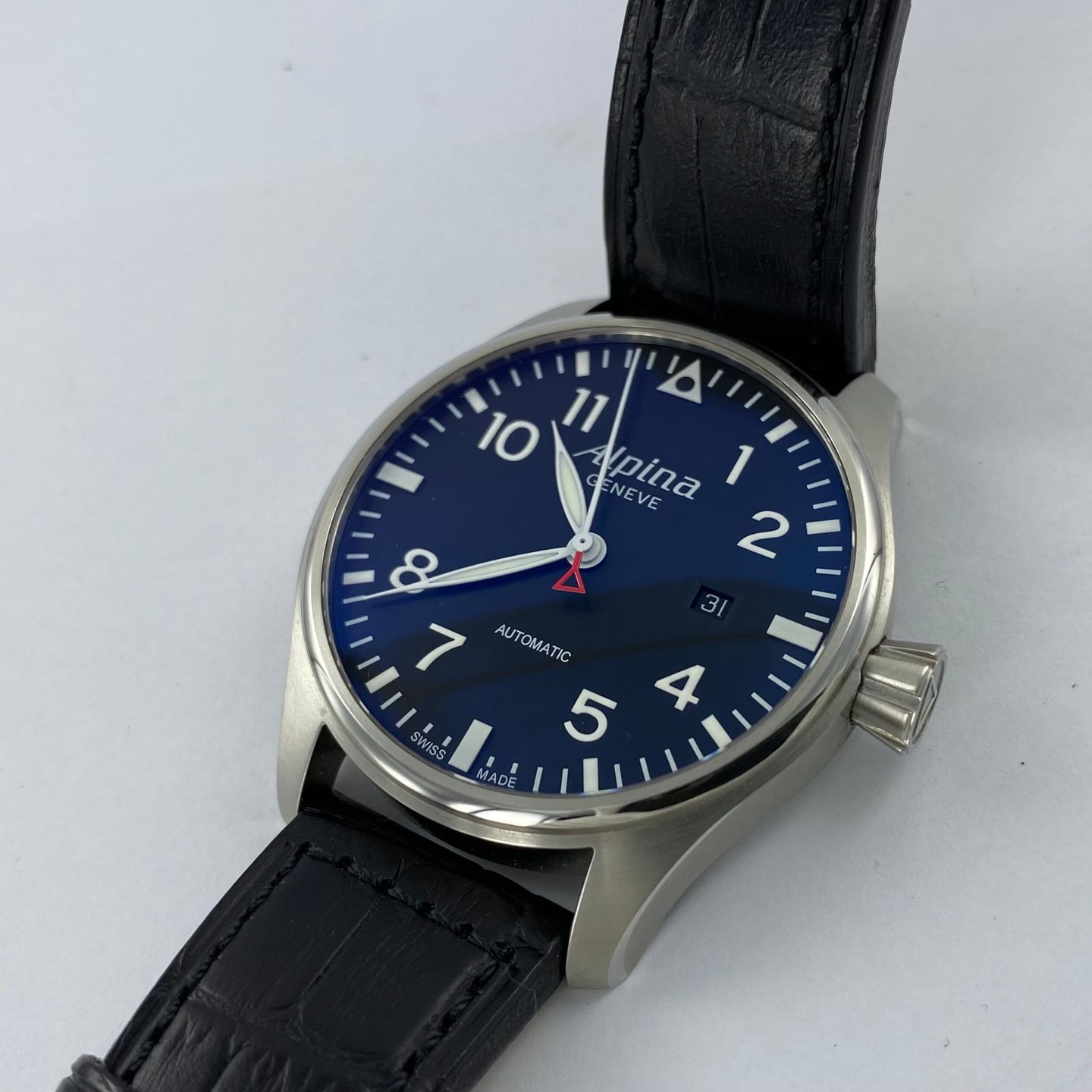 Alpina Startimer - (Unknown (random serial)) - Black dial 44 mm Steel case (5/8)