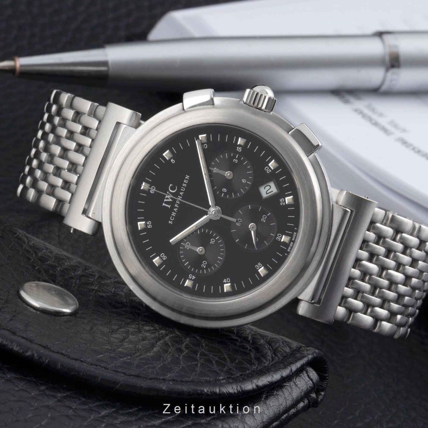 IWC Da Vinci Chronograph IW372805 (2000) - Zwart wijzerplaat 37mm Staal (2/8)