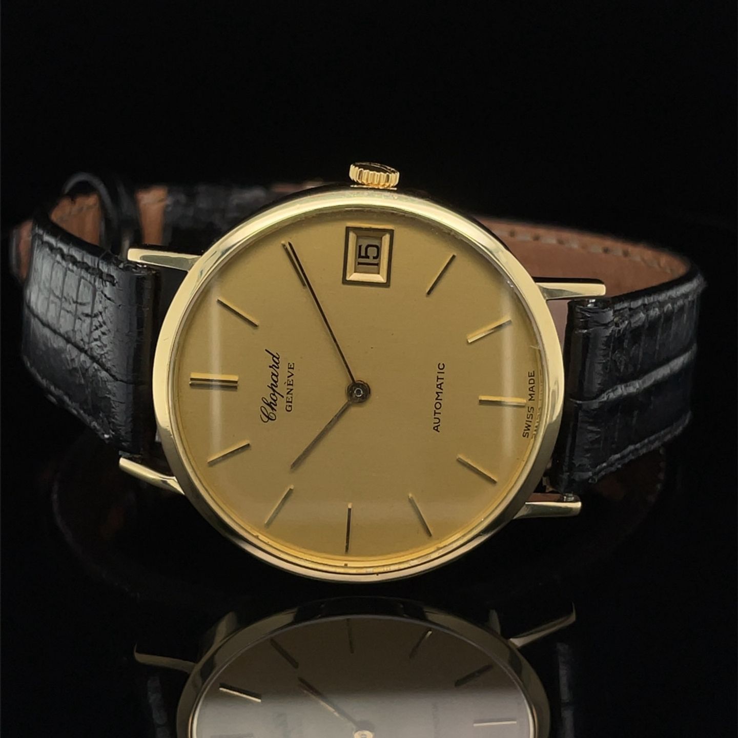 Chopard Vintage 1039 (1960) - Champagne dial 33 mm Yellow Gold case (7/8)