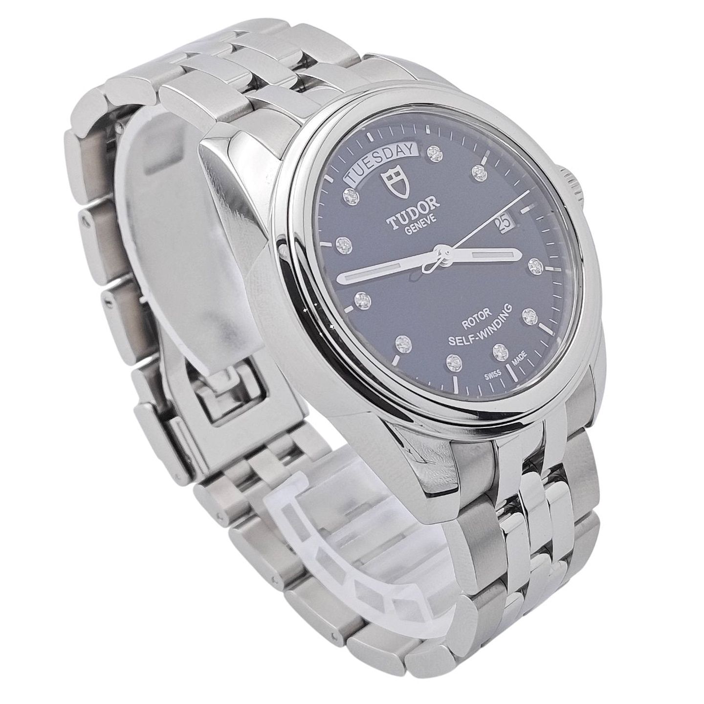 Tudor Glamour Date-Day 56000 (Onbekend (willekeurig serienummer)) - Zwart wijzerplaat 39mm Staal (4/8)