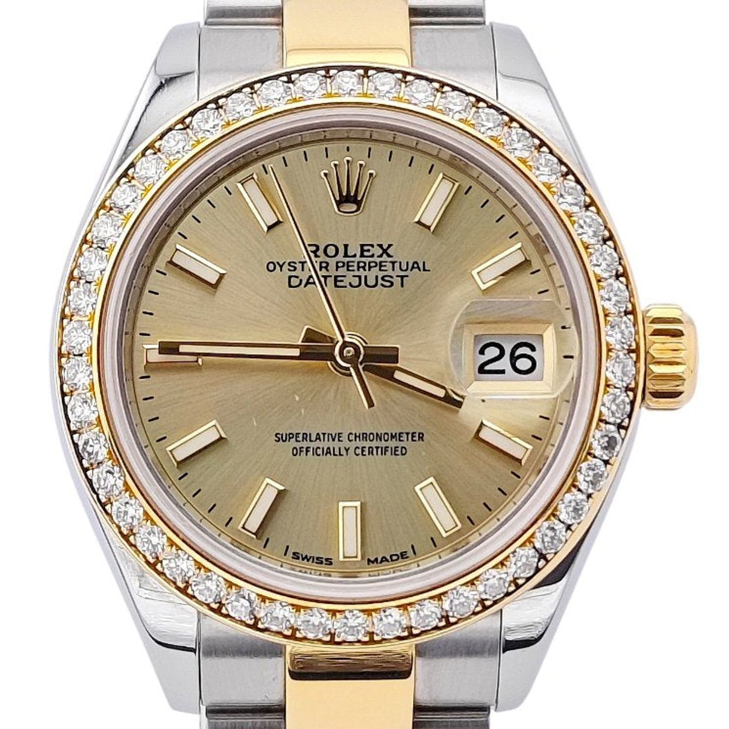 Rolex Lady-Datejust 279383RBR (Onbekend (willekeurig serienummer)) - Champagne wijzerplaat 28mm Goud/Staal (2/8)