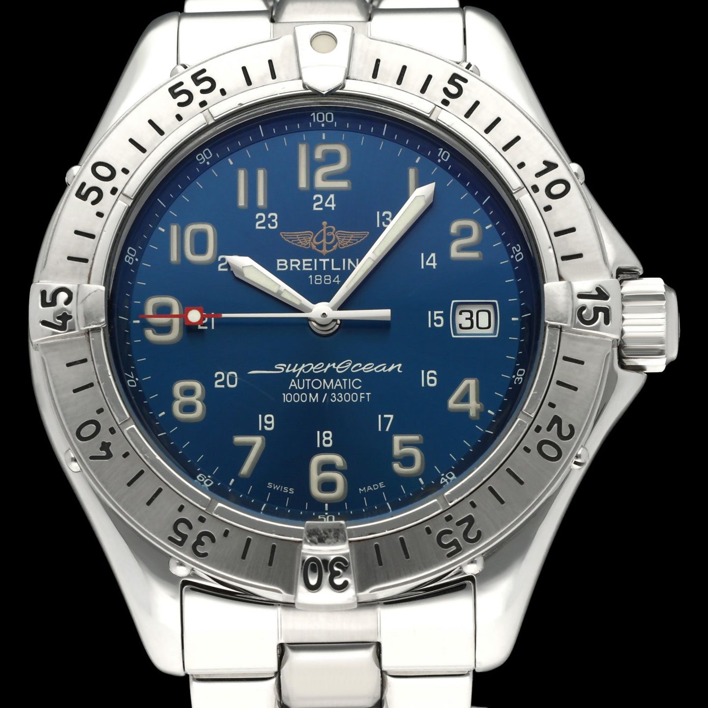 Breitling Superocean A17040 (1999) - Blauw wijzerplaat 41mm Staal (1/8)