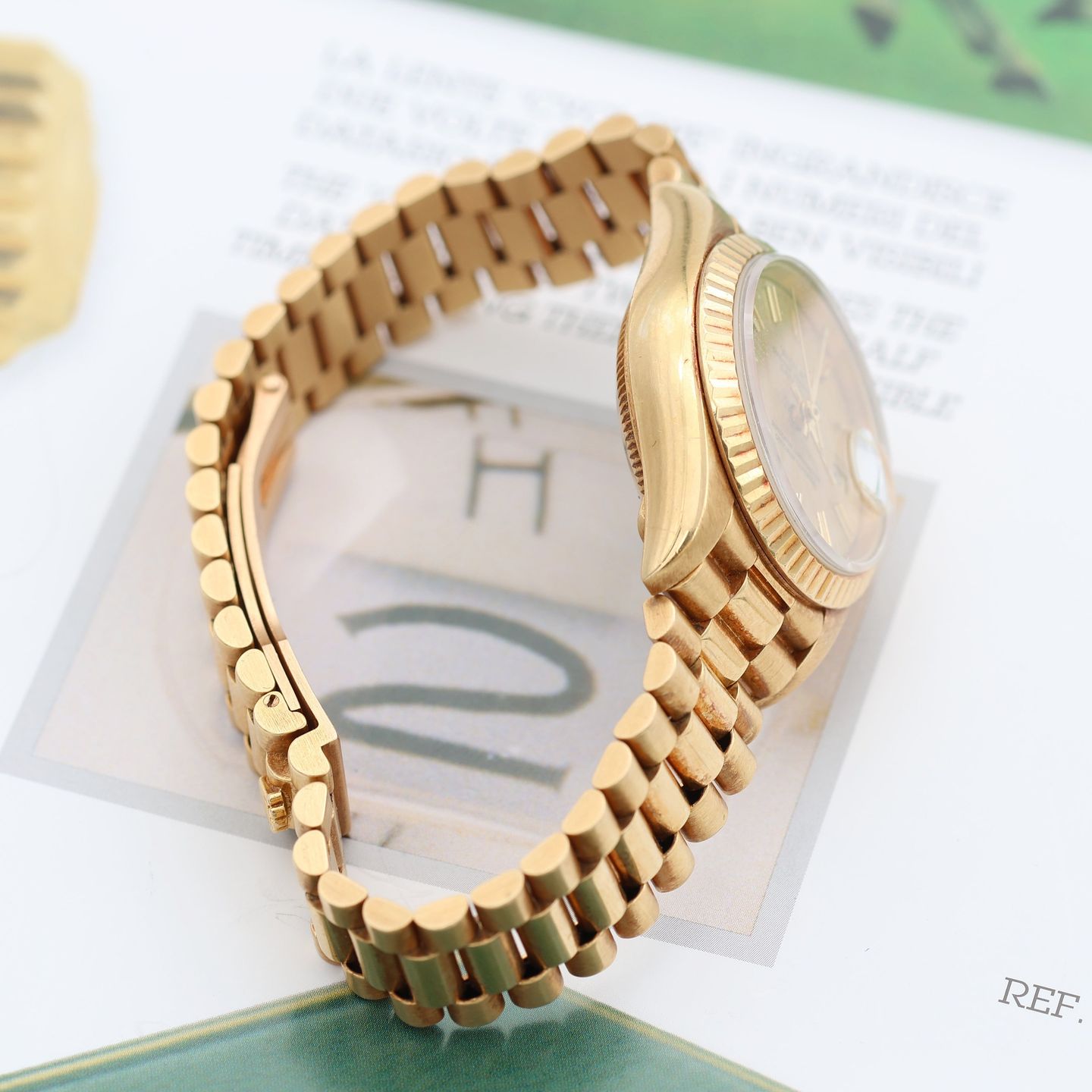 Rolex Lady-Datejust 69178 (Unknown (random serial)) - Champagne dial 26 mm Yellow Gold case (8/8)