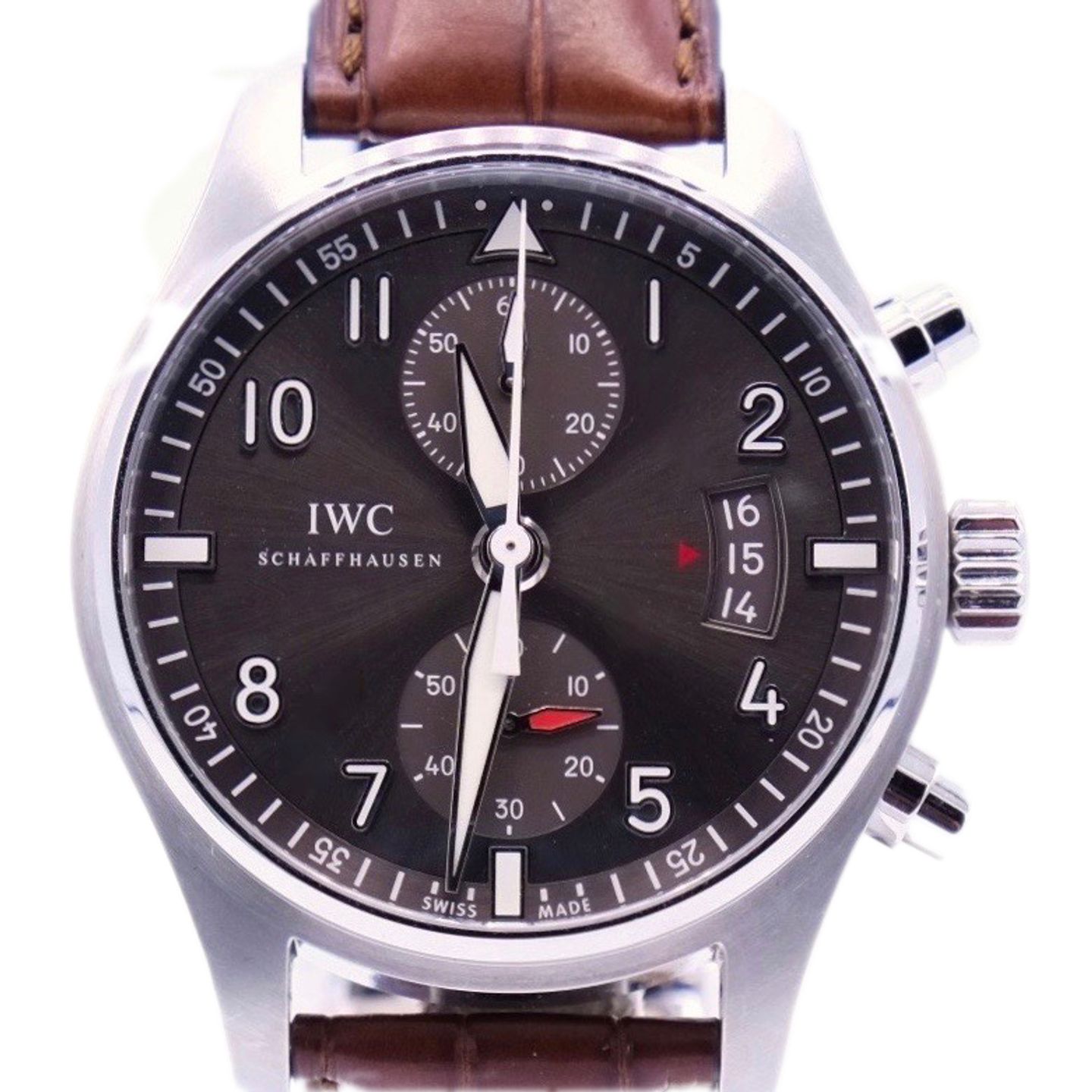 IWC Pilot Spitfire Chronograph IW387802 (2020) - Grijs wijzerplaat 43mm Staal (1/1)
