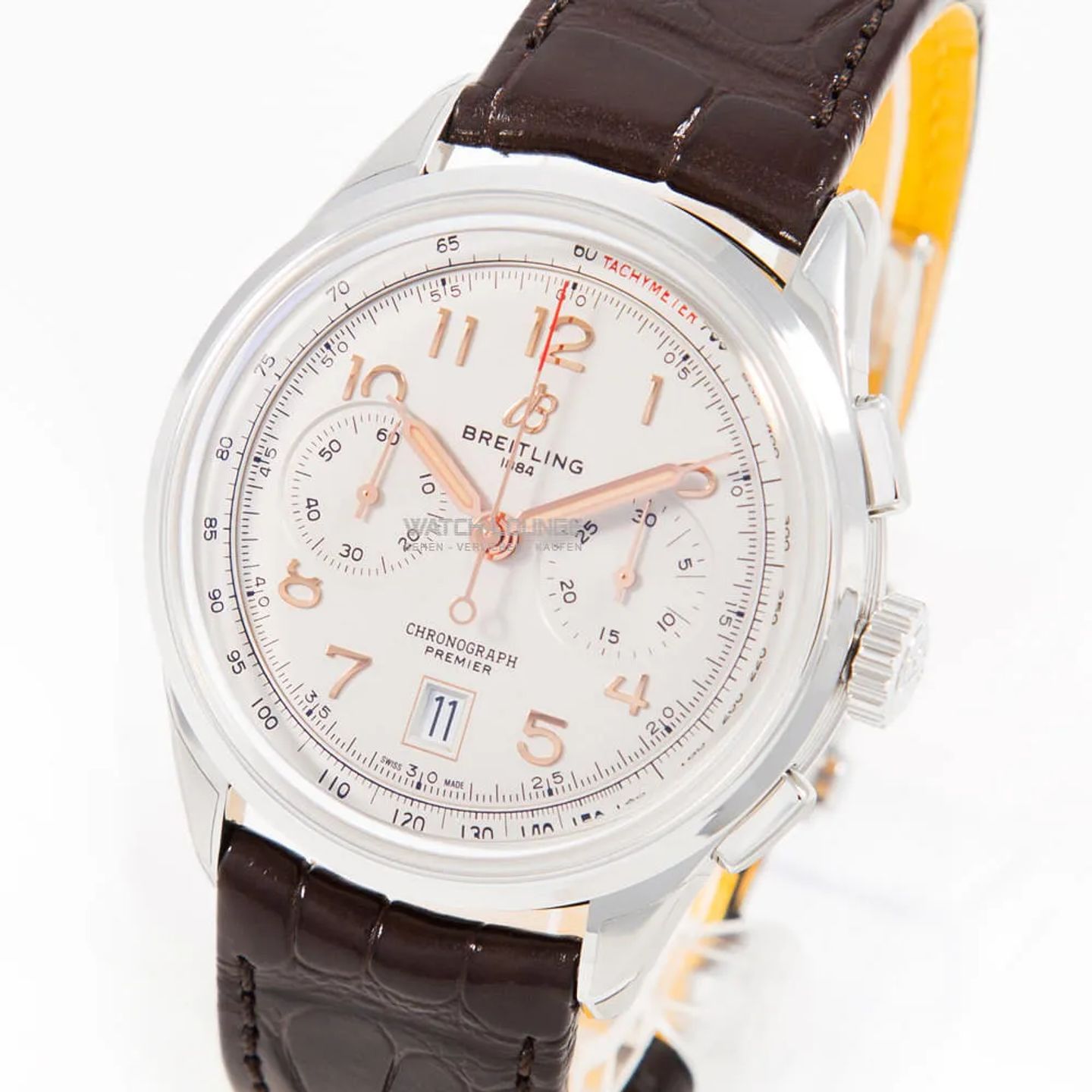 Breitling Premier AB0145211G1P1 (2025) - Yellow dial 42 mm Steel case (1/8)