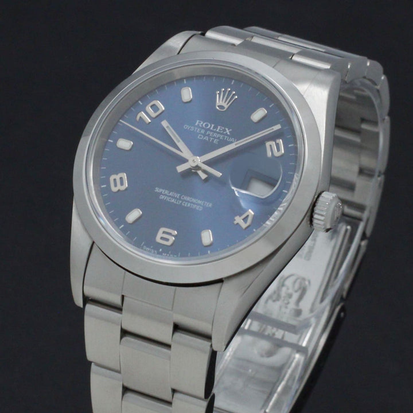 Rolex Oyster Perpetual Date 15200 (2002) - Blauw wijzerplaat 34mm Staal (6/7)