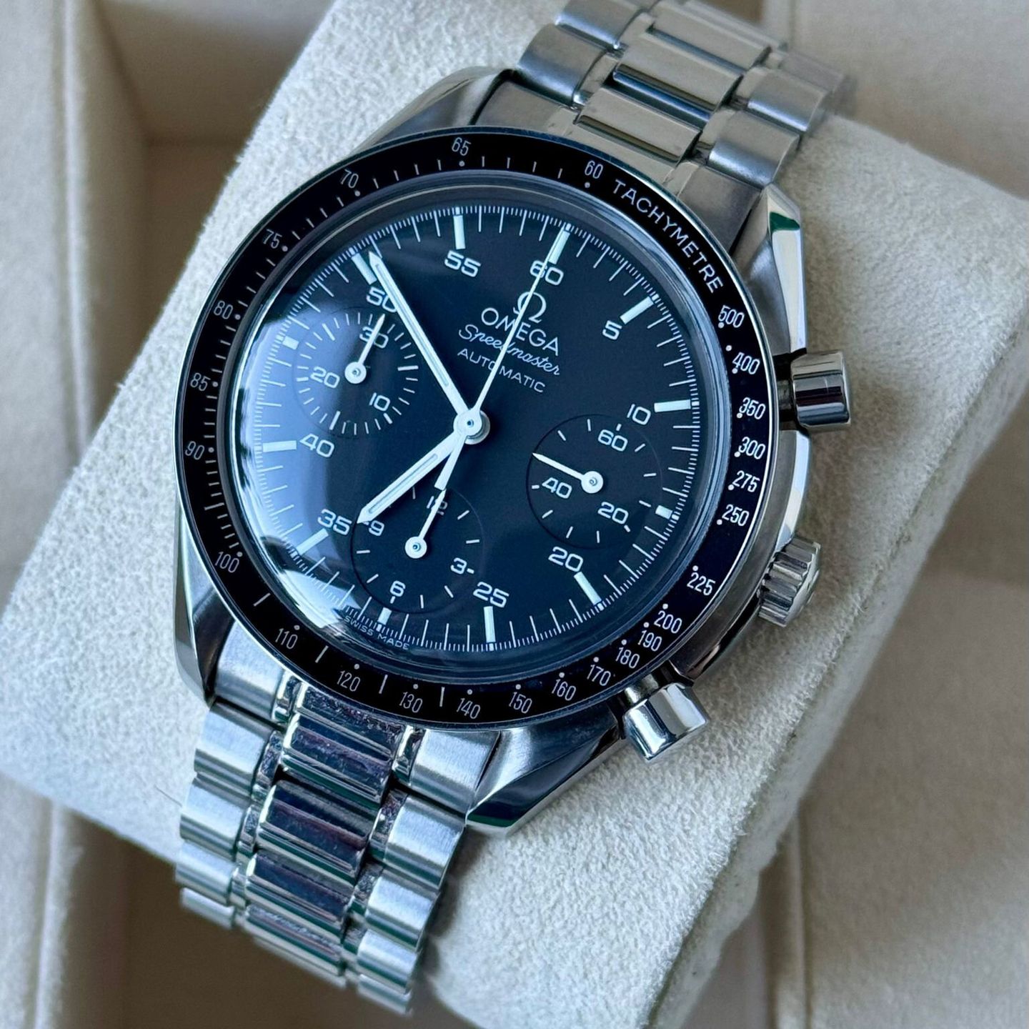 Omega Speedmaster Reduced 3510.50.00 (2009) - Zwart wijzerplaat 39mm Staal (3/7)