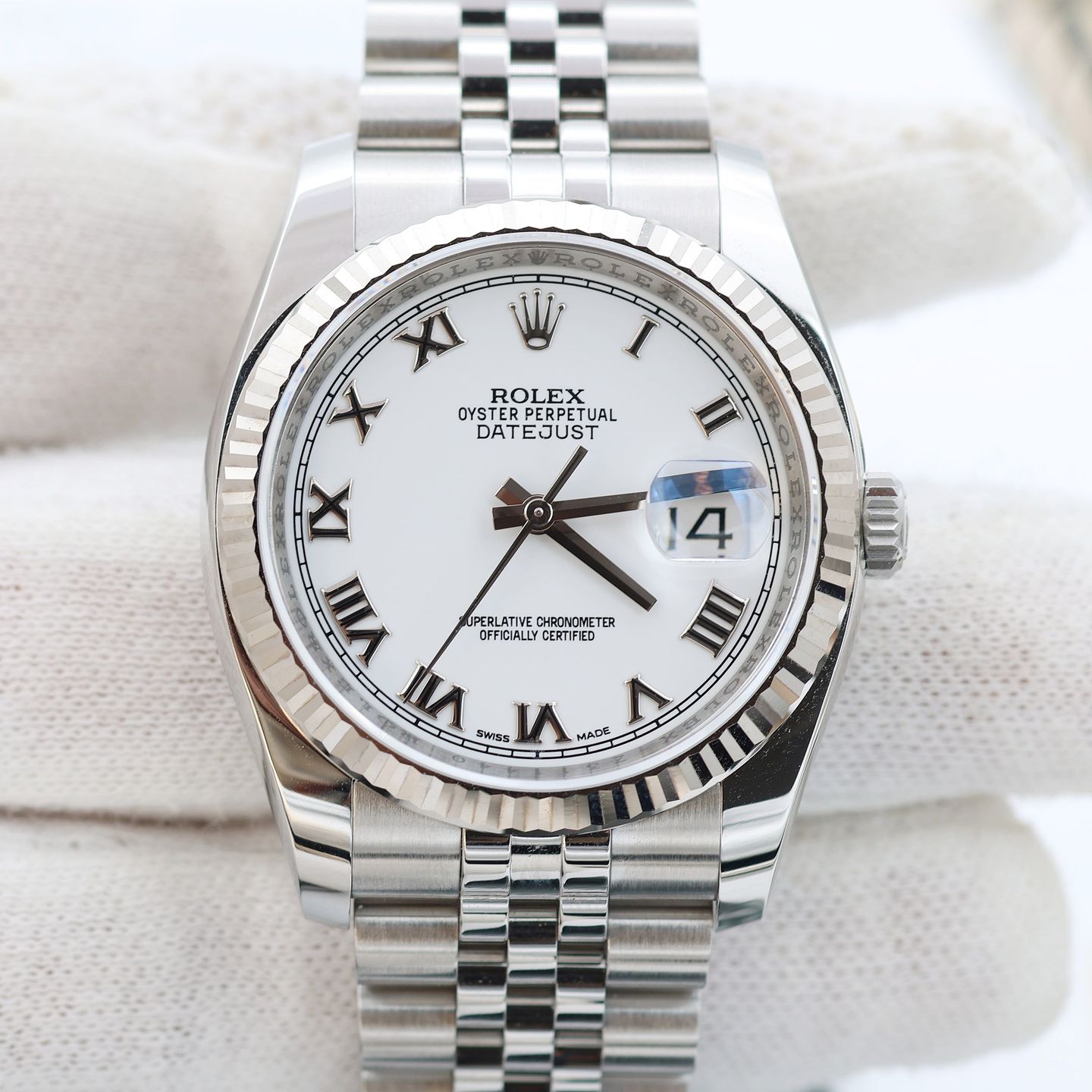 Rolex Datejust 36 116234 (2007) - Wit wijzerplaat 36mm Staal (7/8)