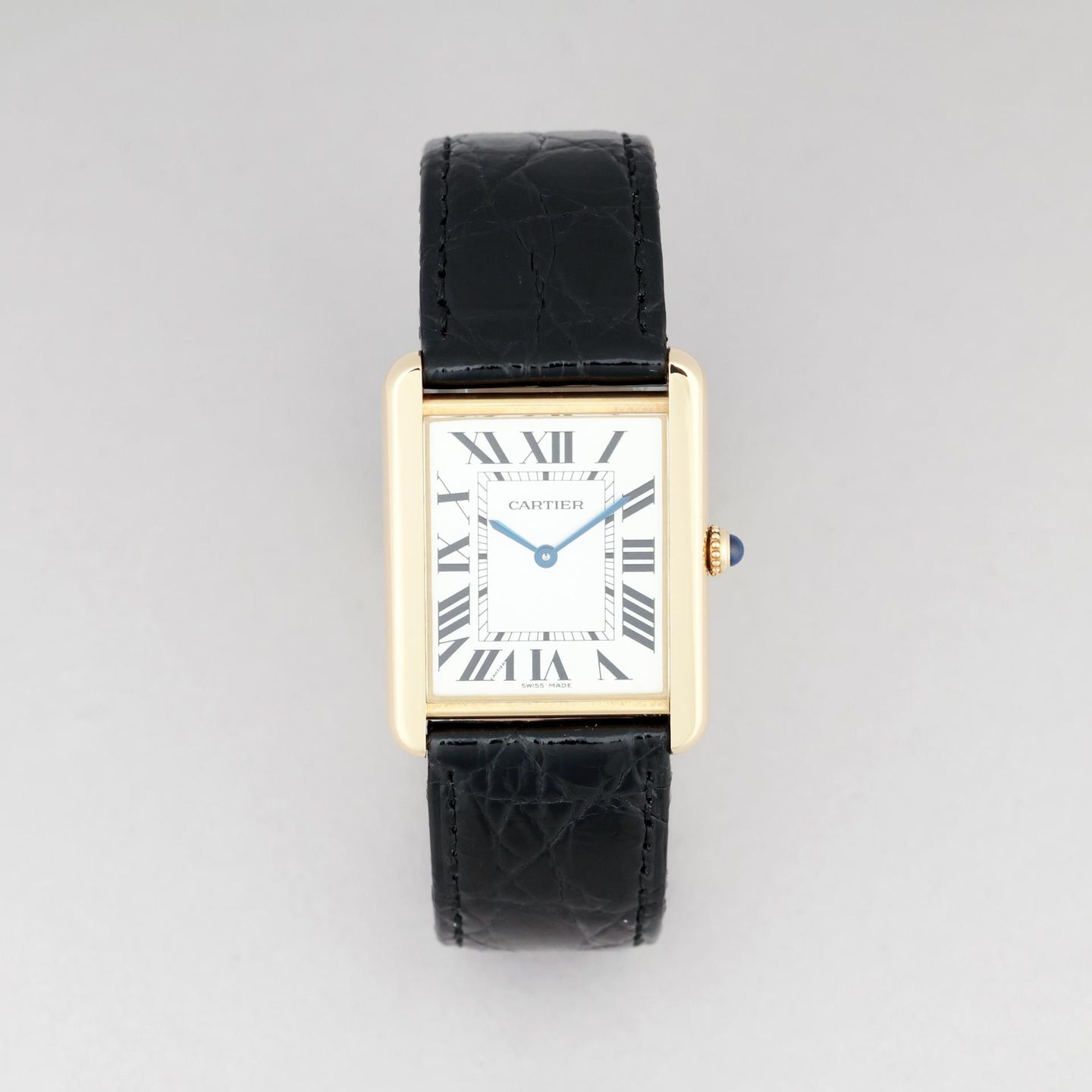 Cartier Tank Solo 2742 (2011) - White dial 27 mm Yellow Gold case (1/8)