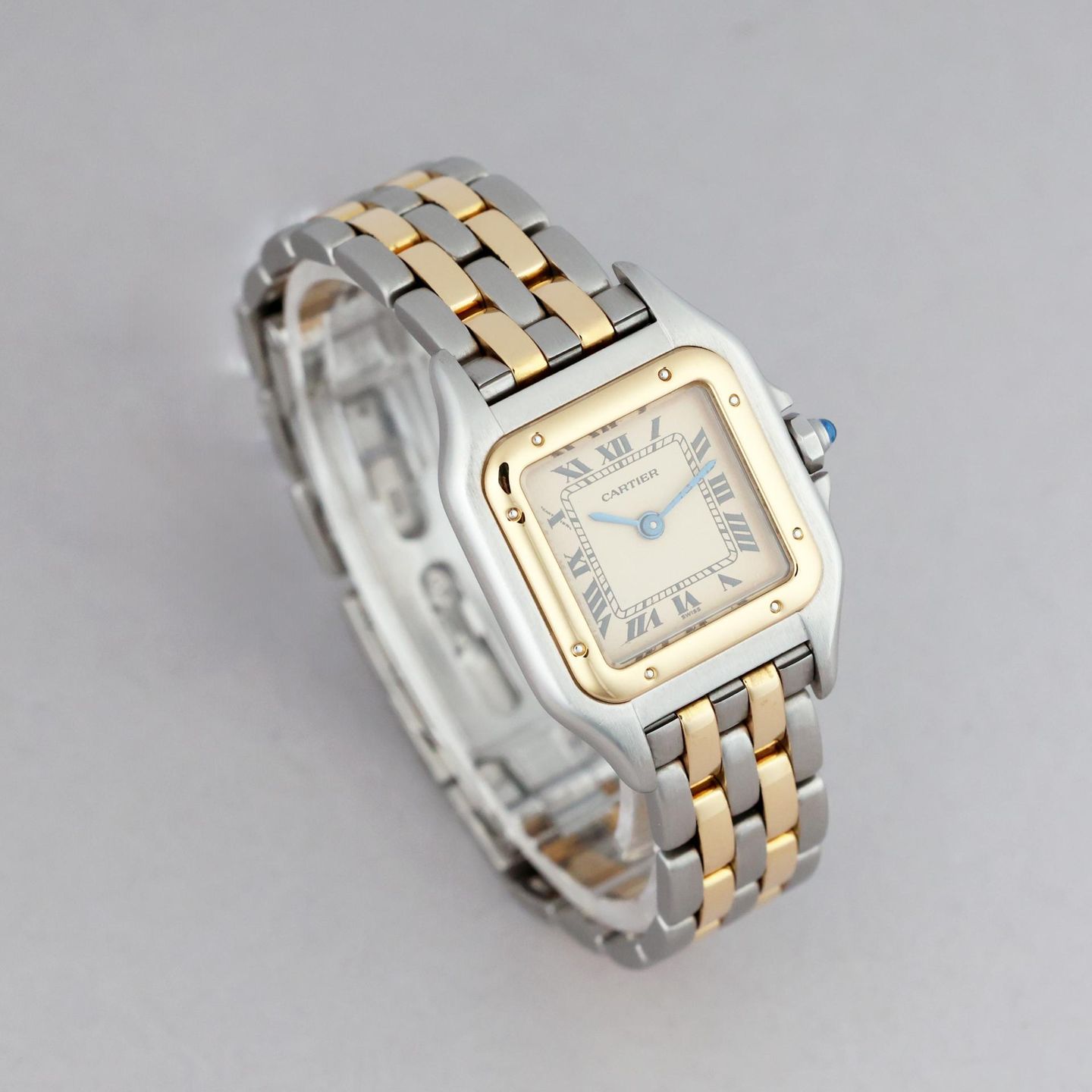 Cartier Panthère 1120 (Unknown (random serial)) - White dial 22 mm Gold/Steel case (2/8)