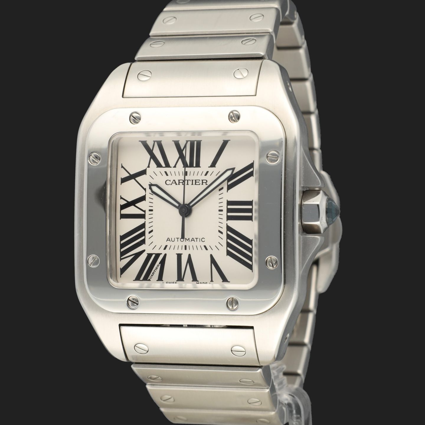 Cartier Santos 100 W20076X8 (2009) - 38mm Staal (1/8)