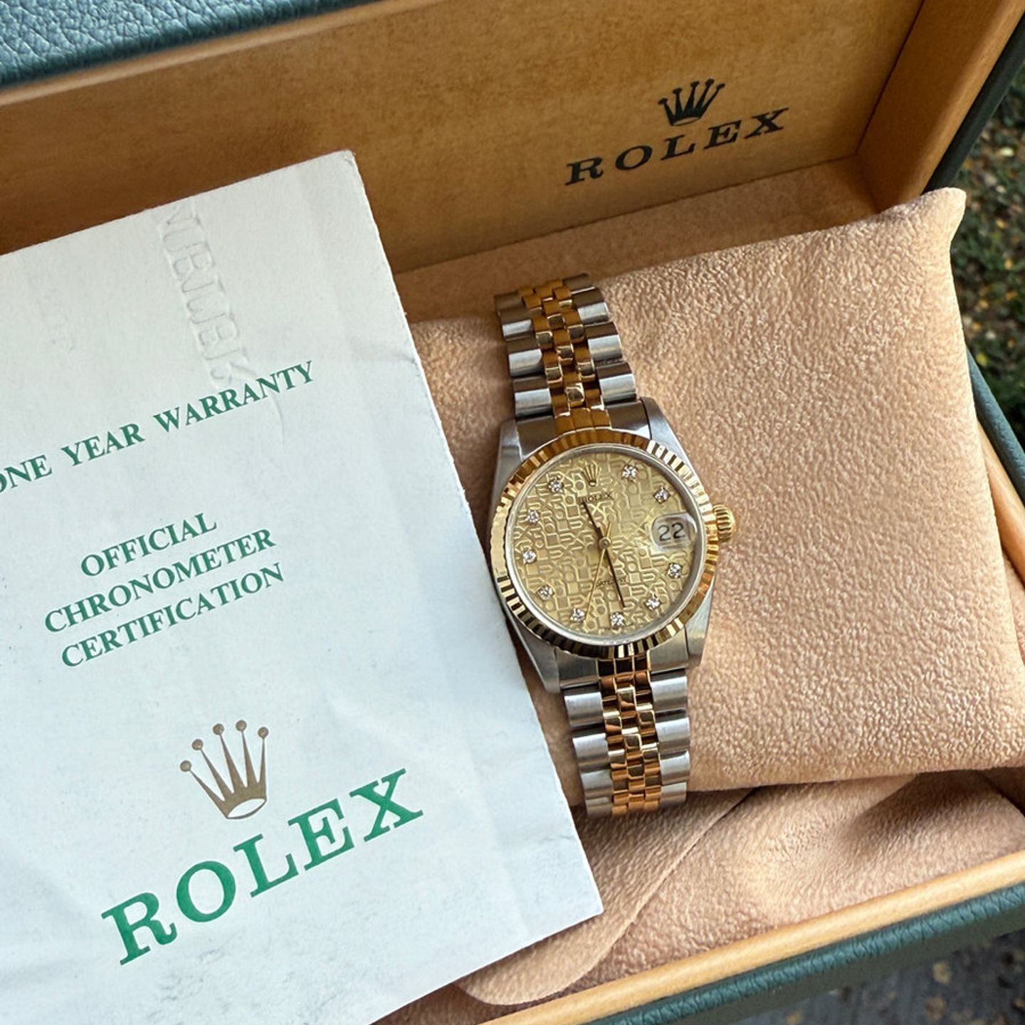 Rolex Datejust 31 68273 (1988) - Champagne wijzerplaat 31mm Goud/Staal (1/8)