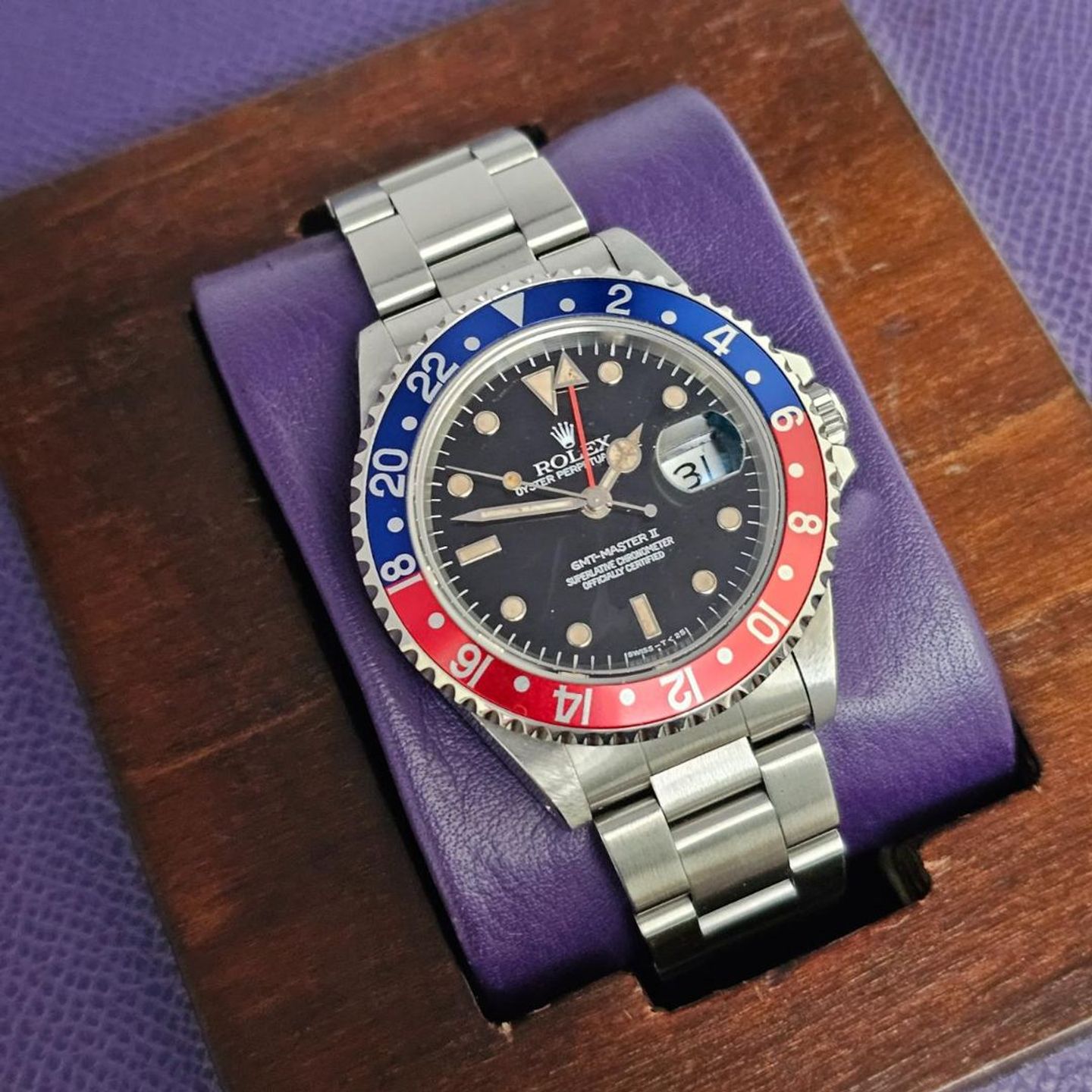 Rolex GMT-Master II 16710 (1996) - Zwart wijzerplaat 40mm Staal (1/4)