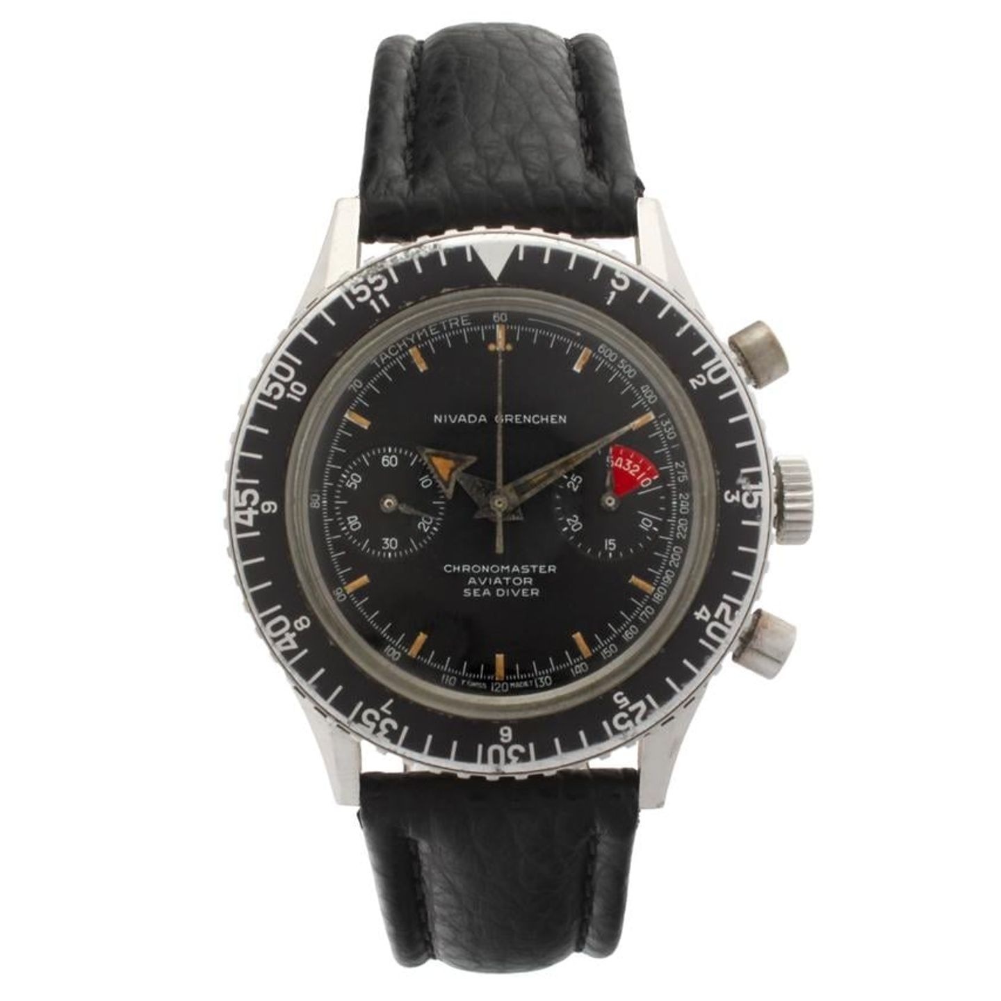 Nivada Unknown 85001 (Unknown (random serial)) - Black dial 38 mm Steel case (2/6)