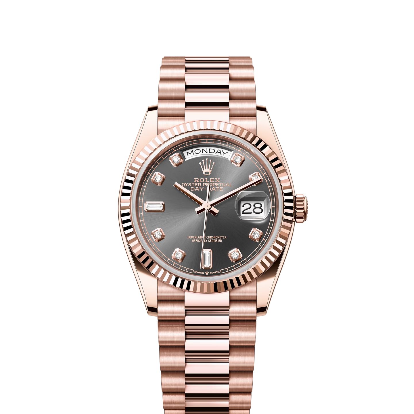 Rolex Day-Date 36 128235 (2024) - Grey dial 36 mm Rose Gold case (1/1)