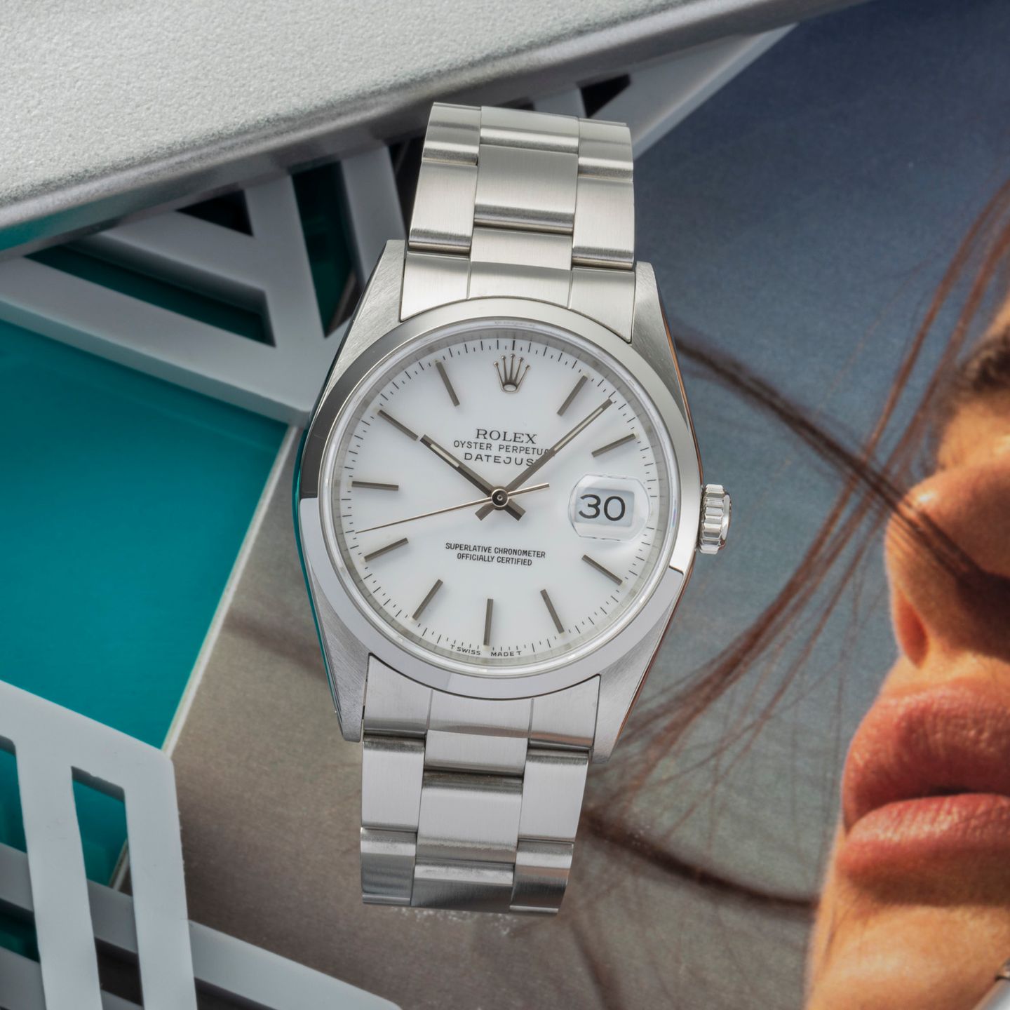 Rolex Datejust 36 16200 (Onbekend (willekeurig serienummer)) - Wit wijzerplaat 36mm Staal (1/8)