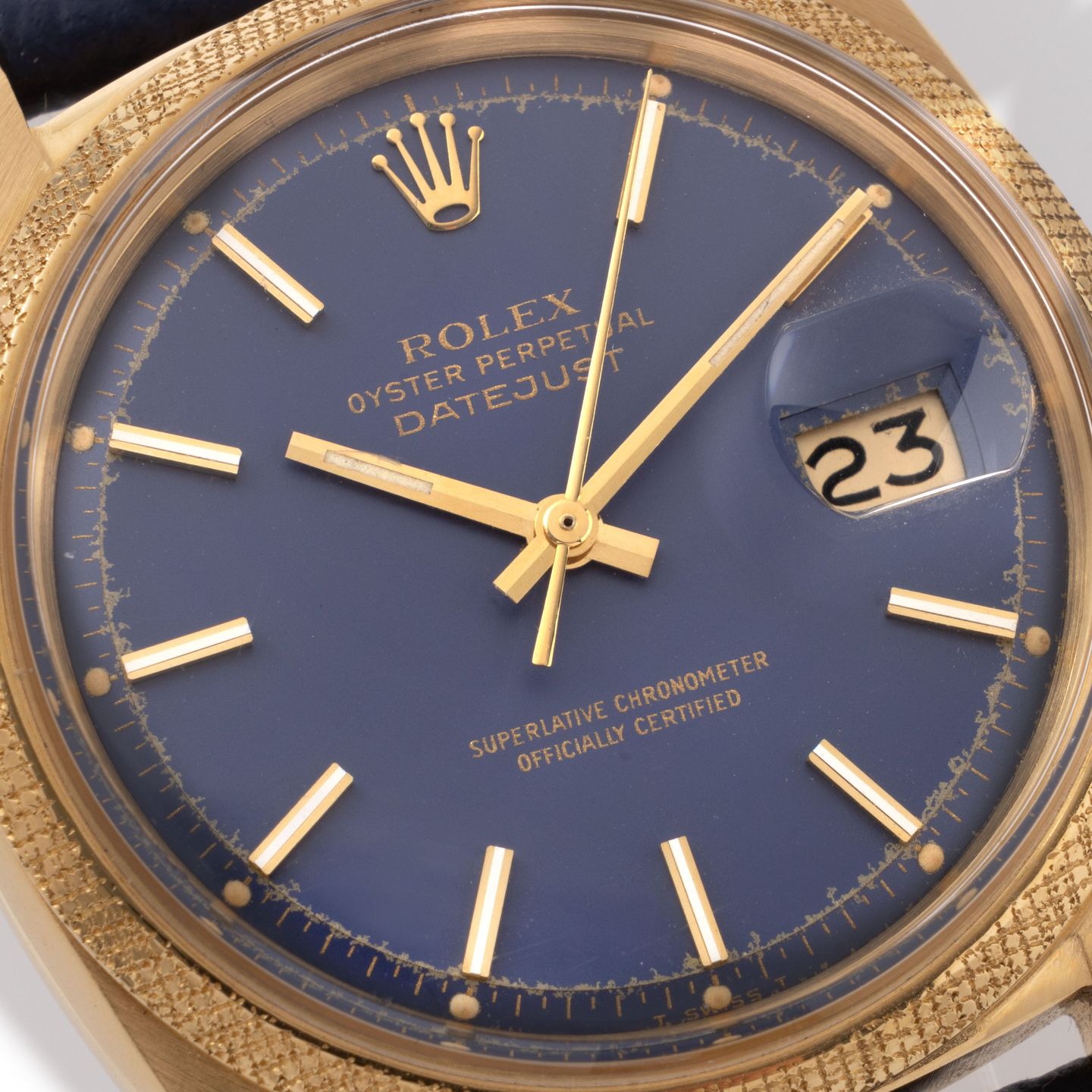 Rolex Datejust 1611 (1970) - Blauw wijzerplaat 36mm Geelgoud (2/8)