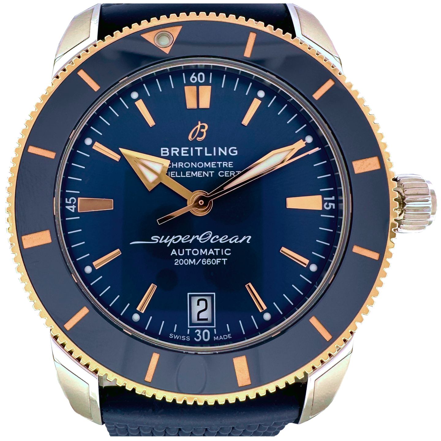 Breitling Superocean Heritage UB2010161C1S1 (2024) - Blue dial 42 mm Gold/Steel case (1/8)