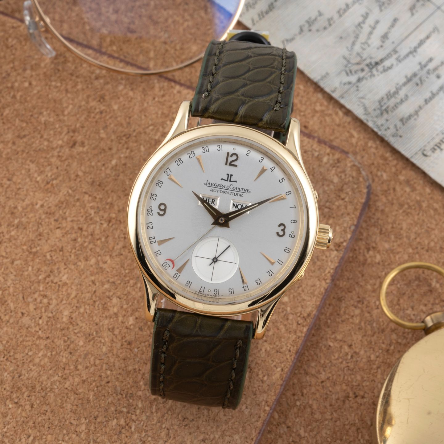 Jaeger-LeCoultre Master Calendar 140.1.87 (1995) - Silver dial 37 mm Yellow Gold case (1/8)