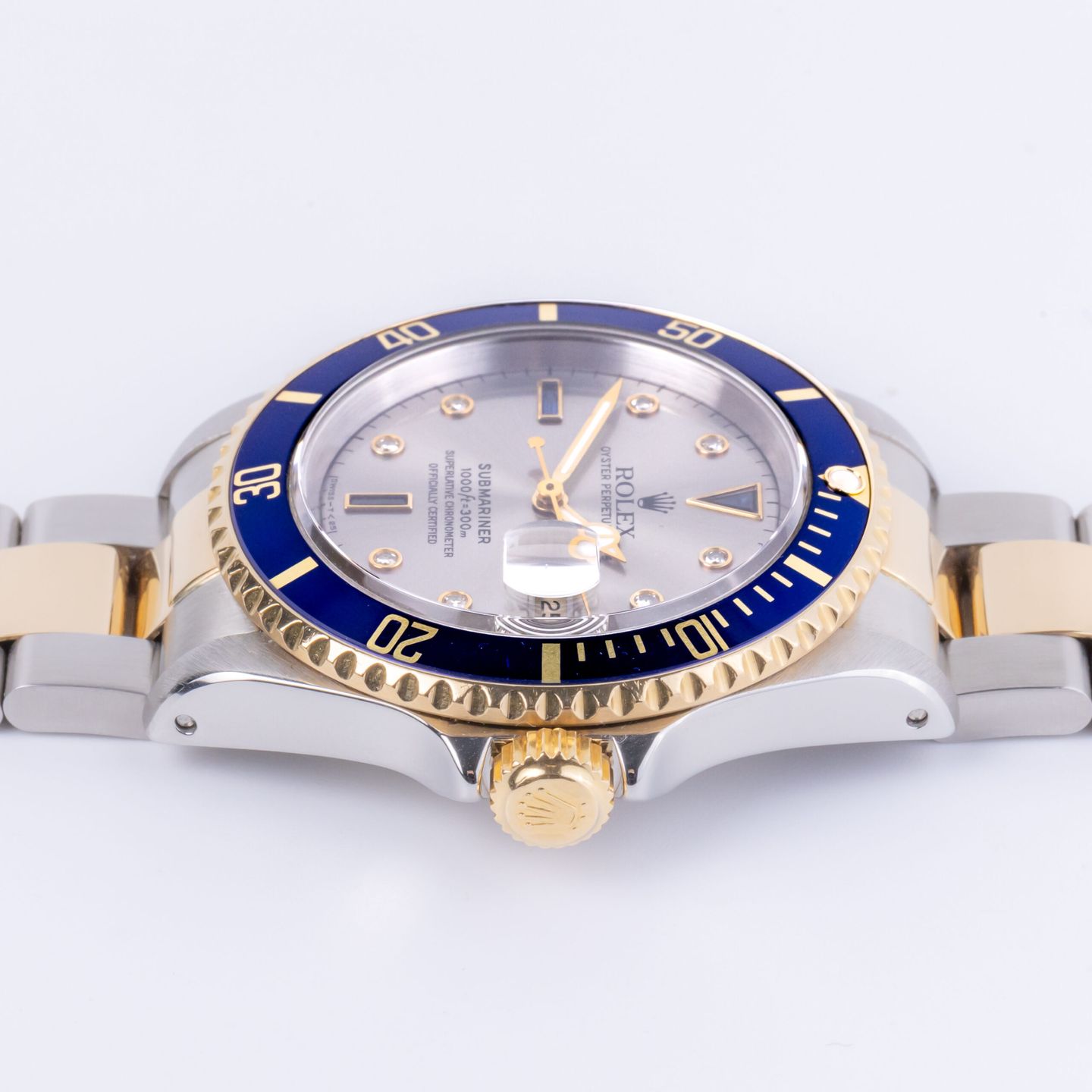 Rolex Submariner Date 16613 (1993) - Grey dial 40 mm Gold/Steel case (6/8)