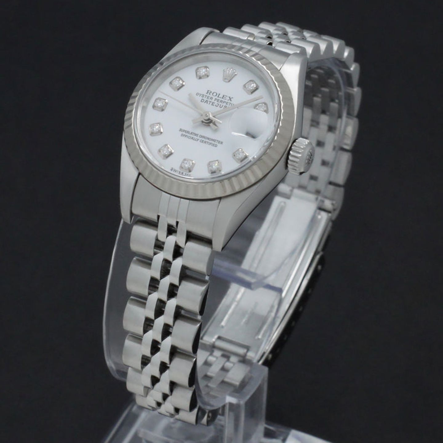 Rolex Lady-Datejust 79174 (2002) - Wit wijzerplaat 26mm Staal (5/7)