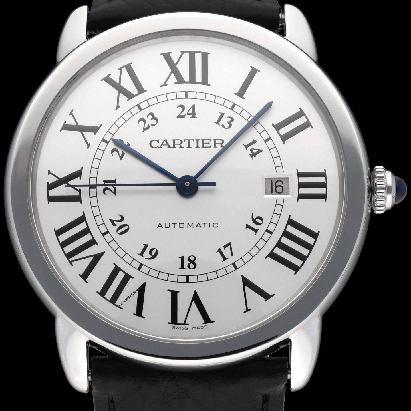 Cartier Ronde Solo de Cartier 3517 (2014) - Zilver wijzerplaat 42mm Staal (1/8)